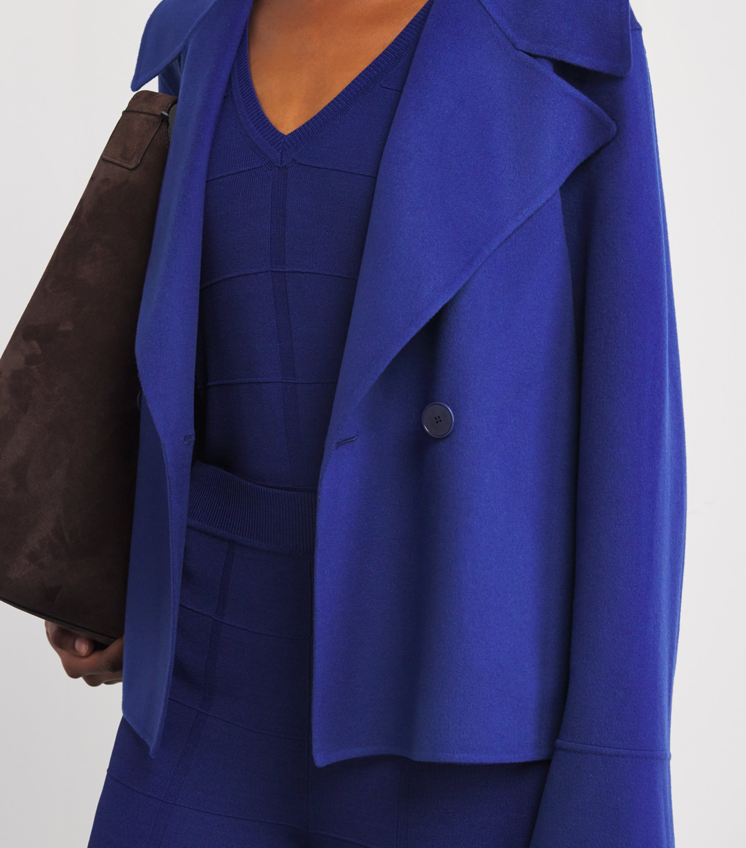 Wool-Silk Rollet Coat COBALT Image 6