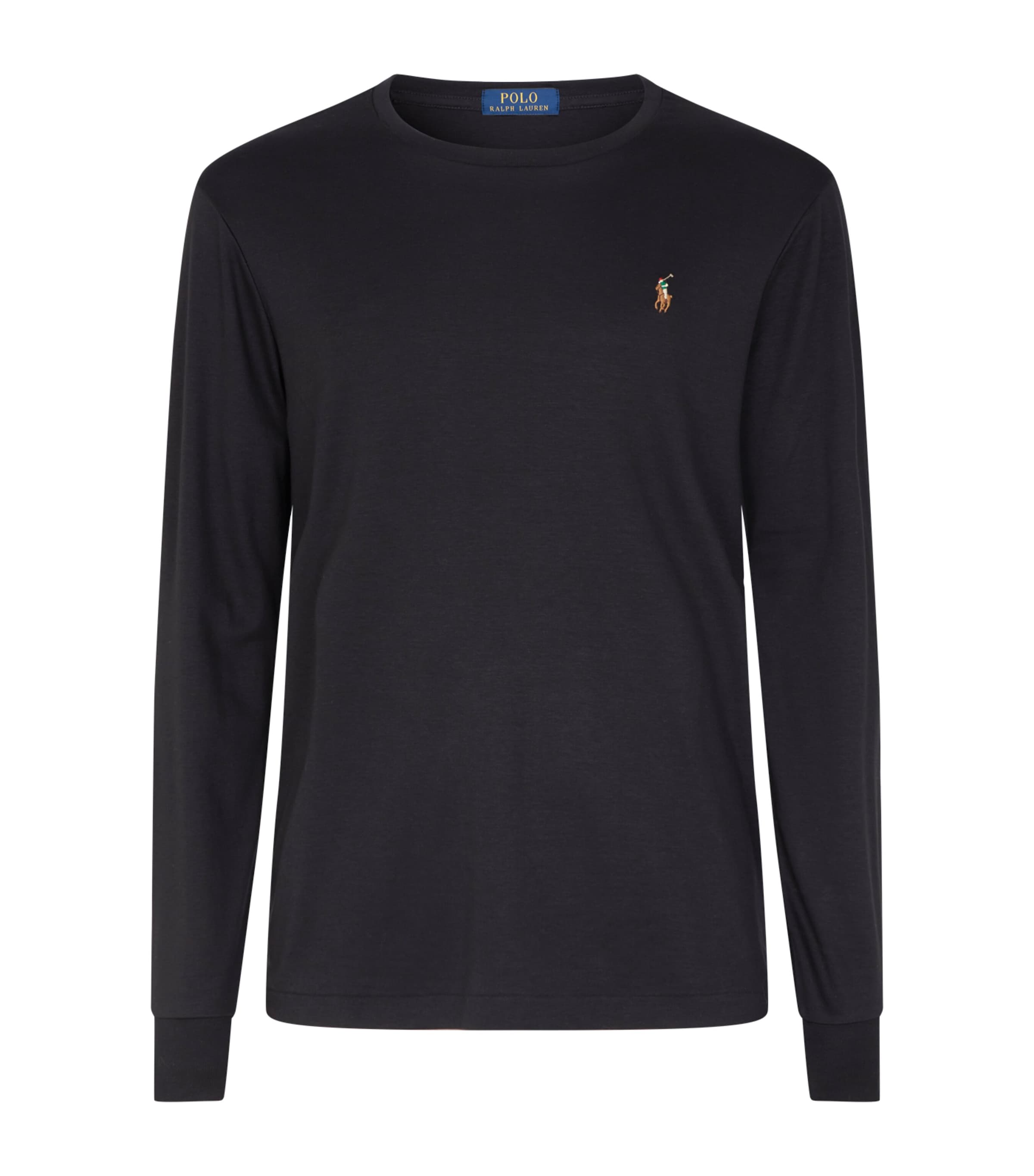 Polo Ralph Lauren Pima Cotton Long-sleeved T-shirt In Black