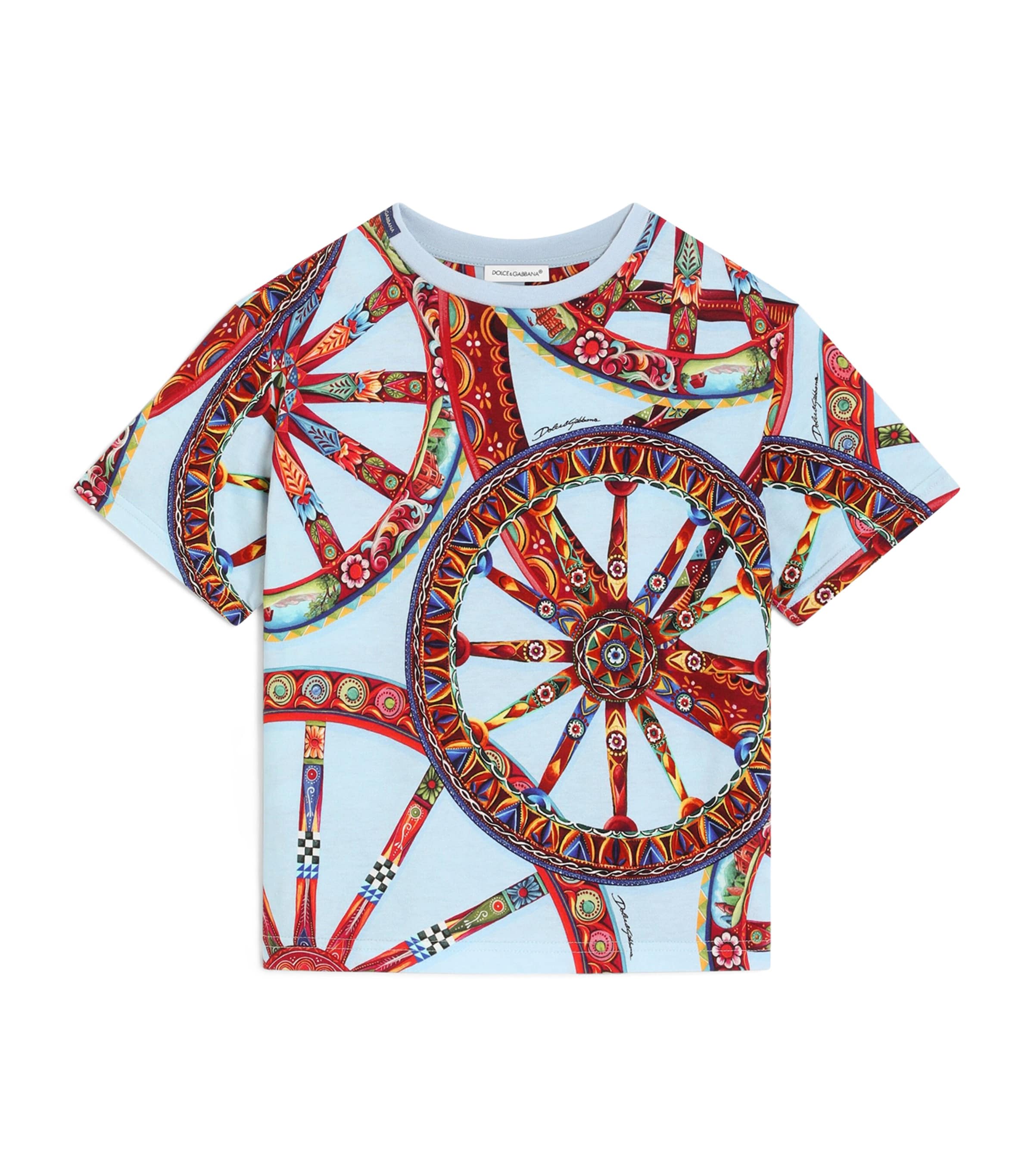 Dolce&Gabbana Kids Carretto Print T-Shirt (8-14 Years) Ruote Carretto Image 1