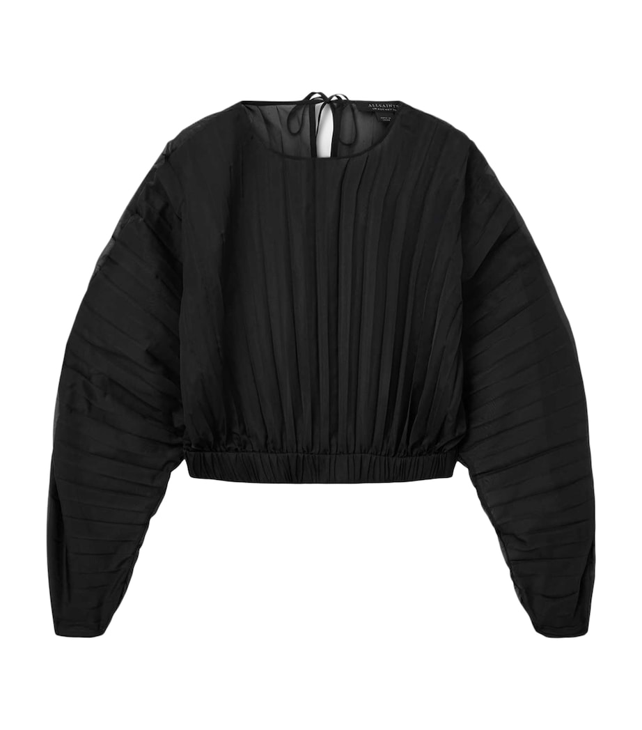 Pleated Micaela Top BLACK Image 1