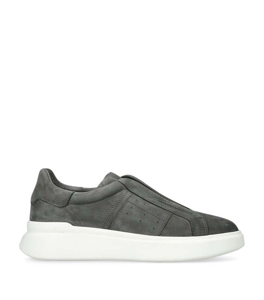 Suede Fascia Slip-On Sneakers GUNMETAL Image 1