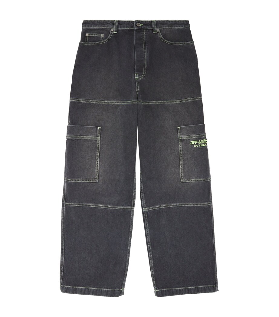 Irregular Cargo Jeans VINTAGE BLACK Image 1