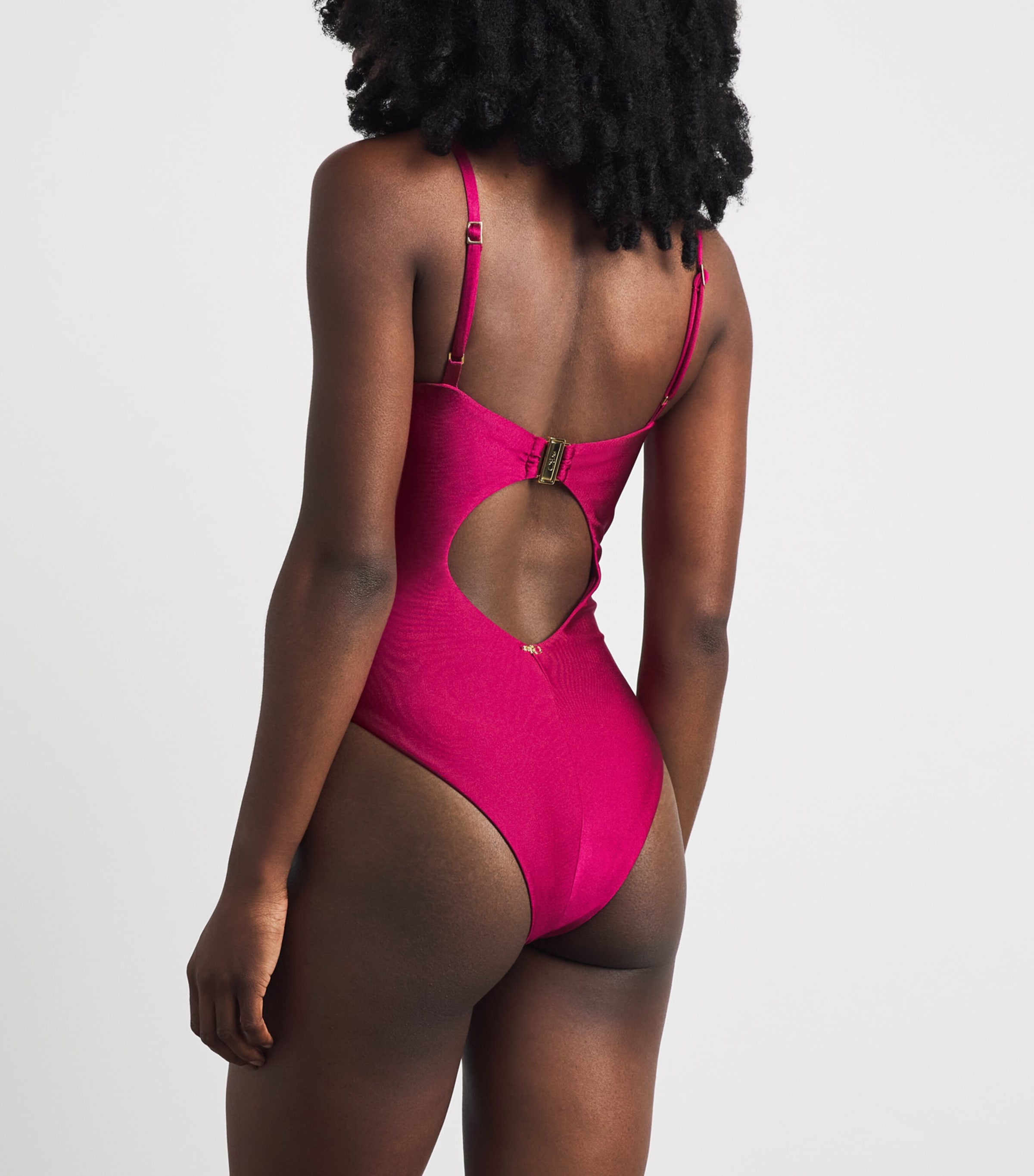 PatBO Womens Flower Embellished Swimsuit Magenta Image 3