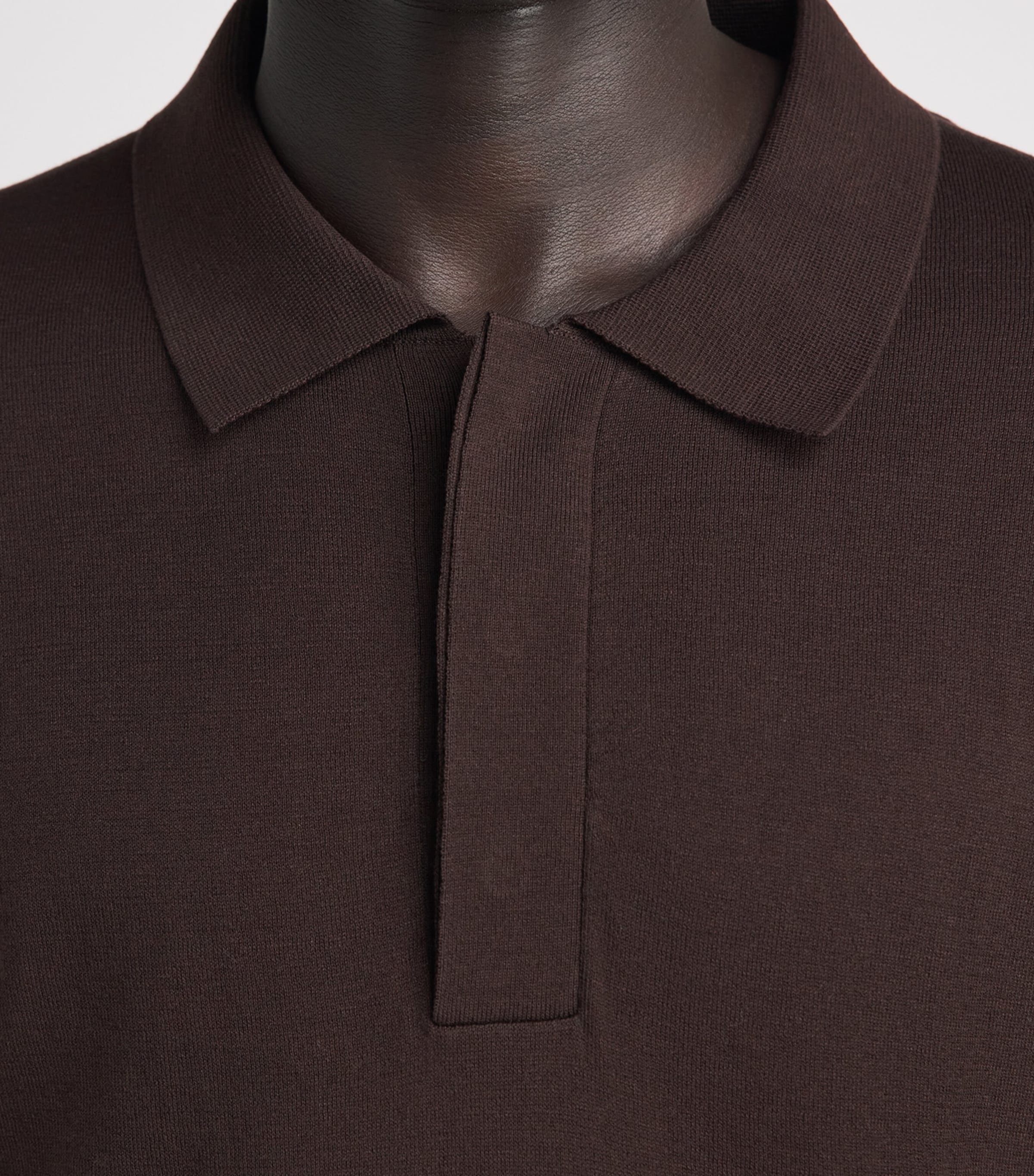NN.07 Mens Organic Cotton-Silk Polo Sweater Dusky Port Image 3