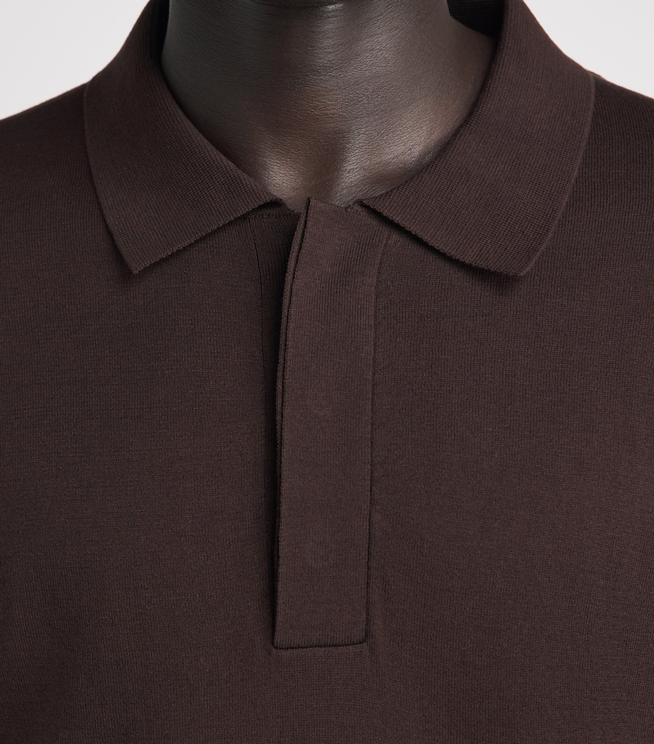 NN.07 Mens Organic Cotton-Silk Polo Sweater Dusky Port Image 3