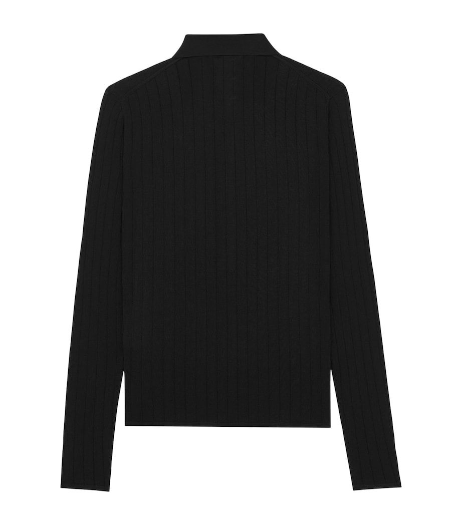 Wool Long-Sleeve Polo Shirt 1000 Image 2