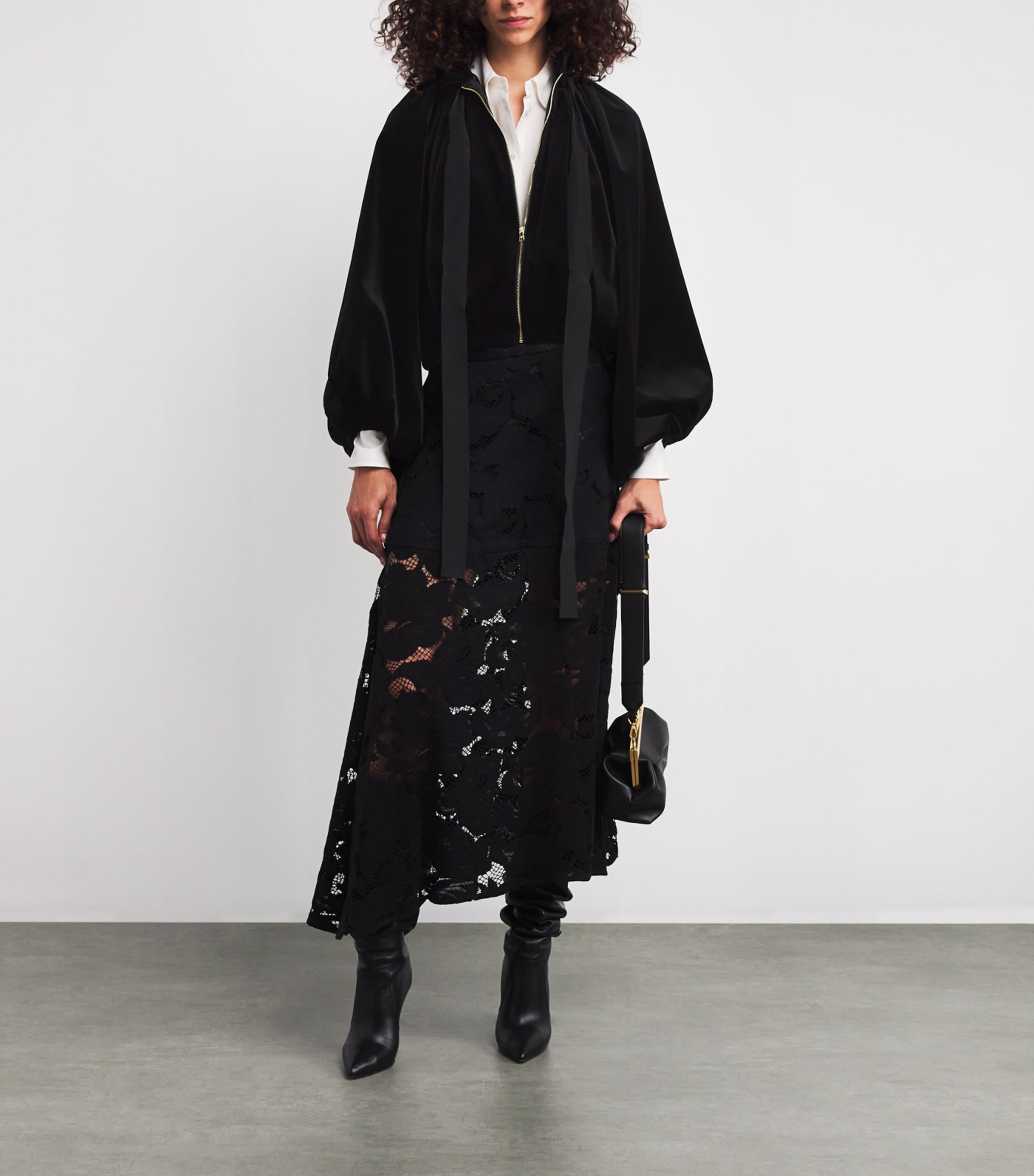 Velvet Blouson Jacket 0155 BLACK Image 2