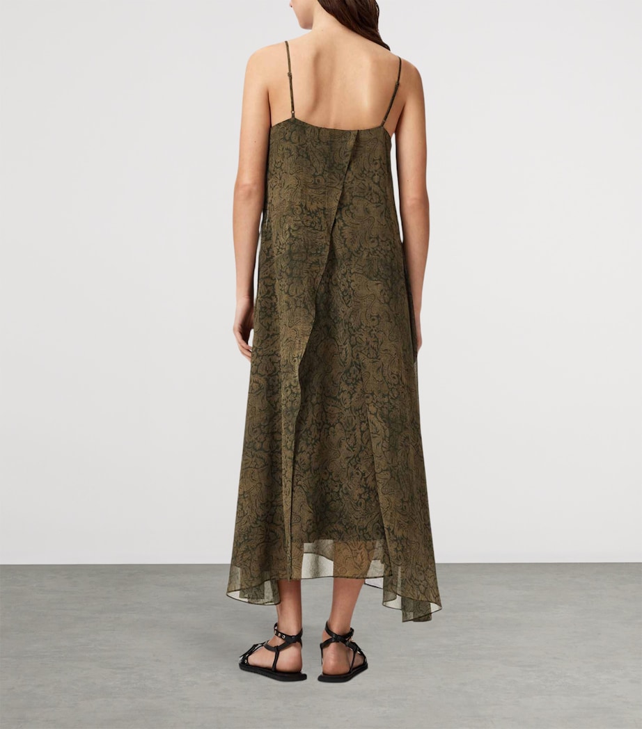 AllSaints Womens Vanda Paisley Dress Sirius Gold Black Image 4