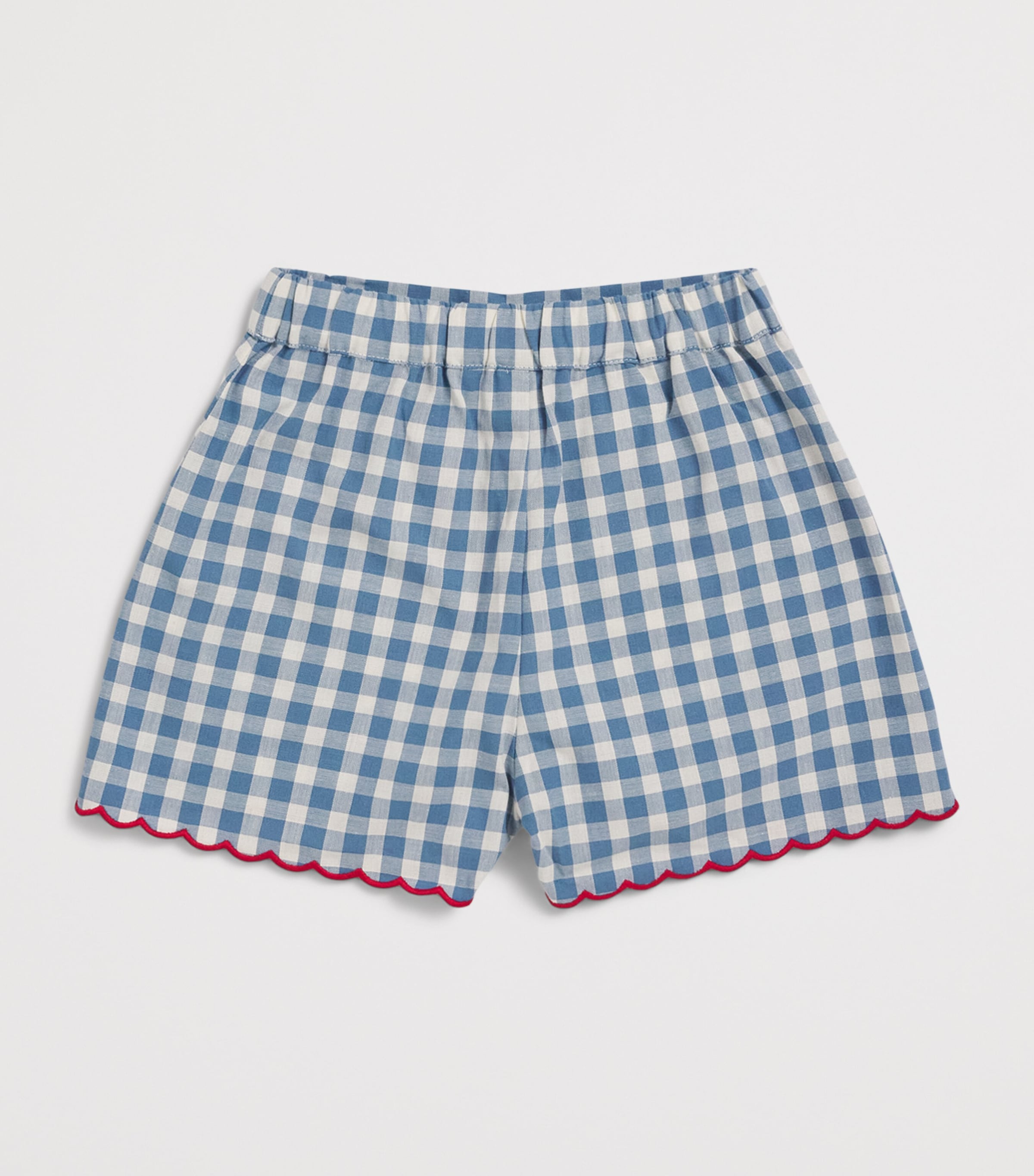PEPA LONDON Cotton Check Shorts (18 Months-4 Years) Blue Image 2