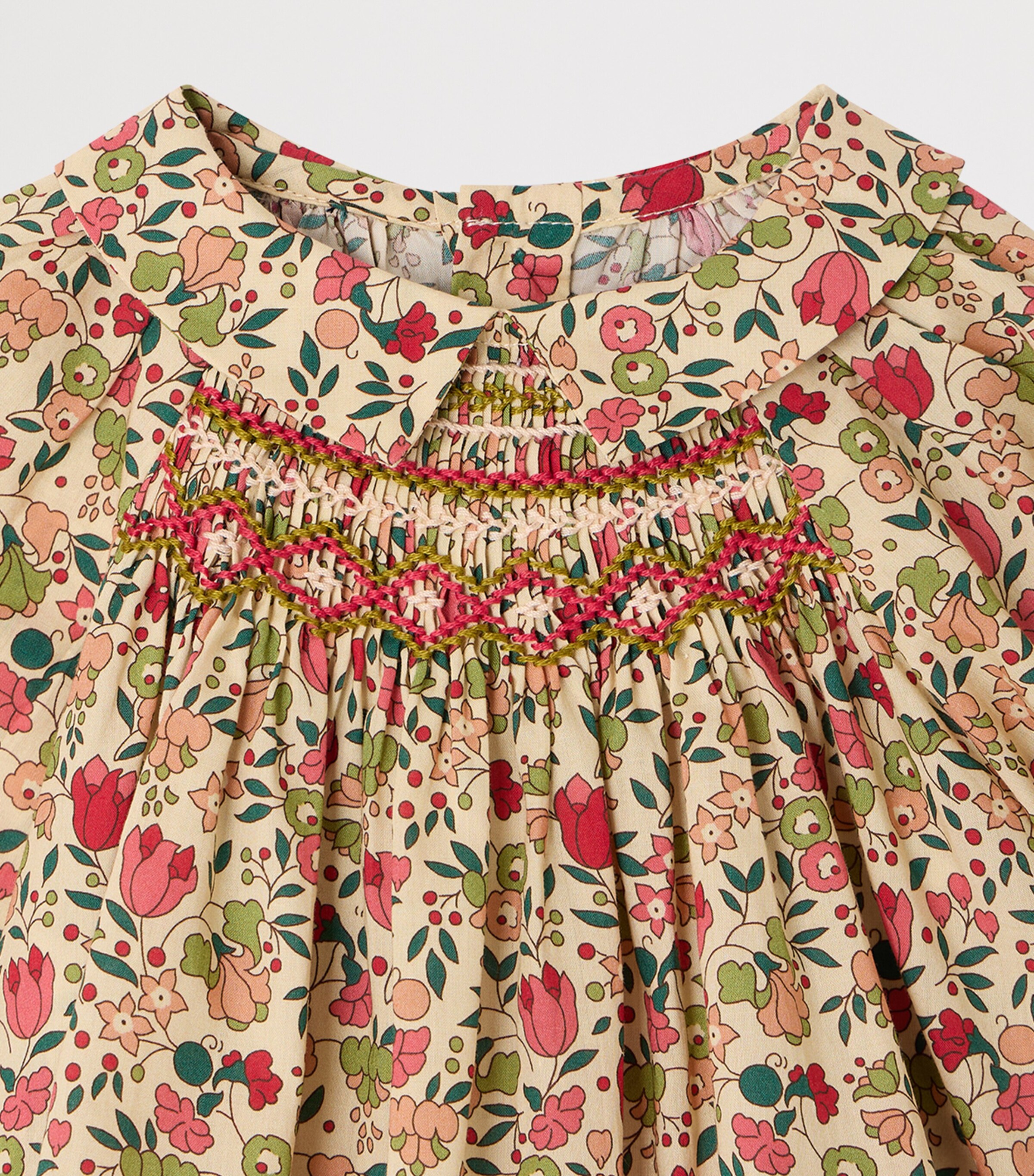 Bonpoint Cotton Floral Blouse (6-18 Months) Fl Rose Fane Image 3