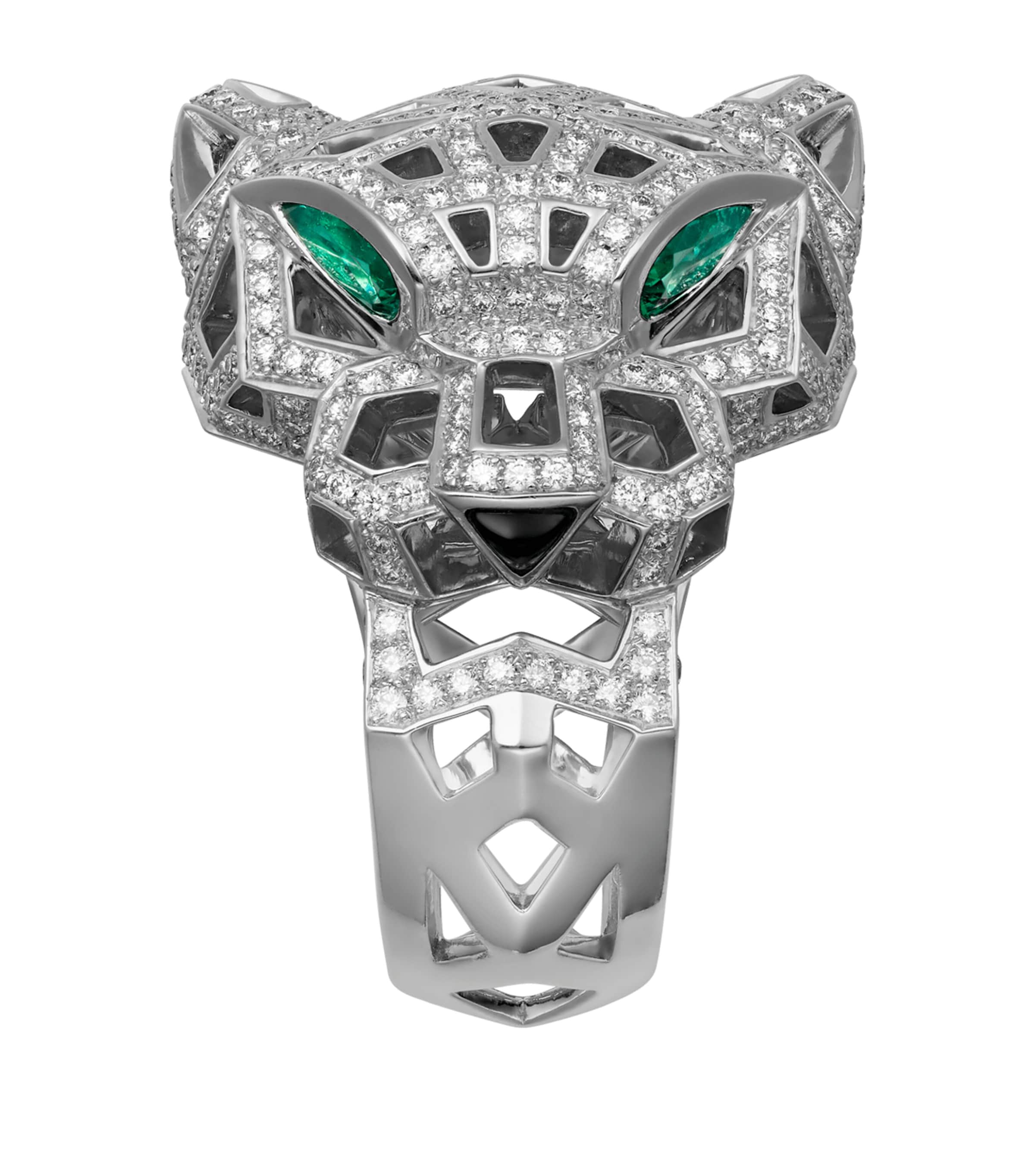 White Gold, Diamond and Emerald Panthère de Cartier Ring WHITE GOLD Image 3