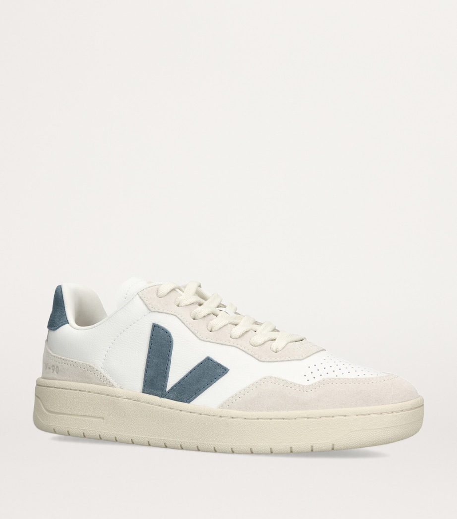Leather V-90 Sneakers WHITE/NAVY Image 3