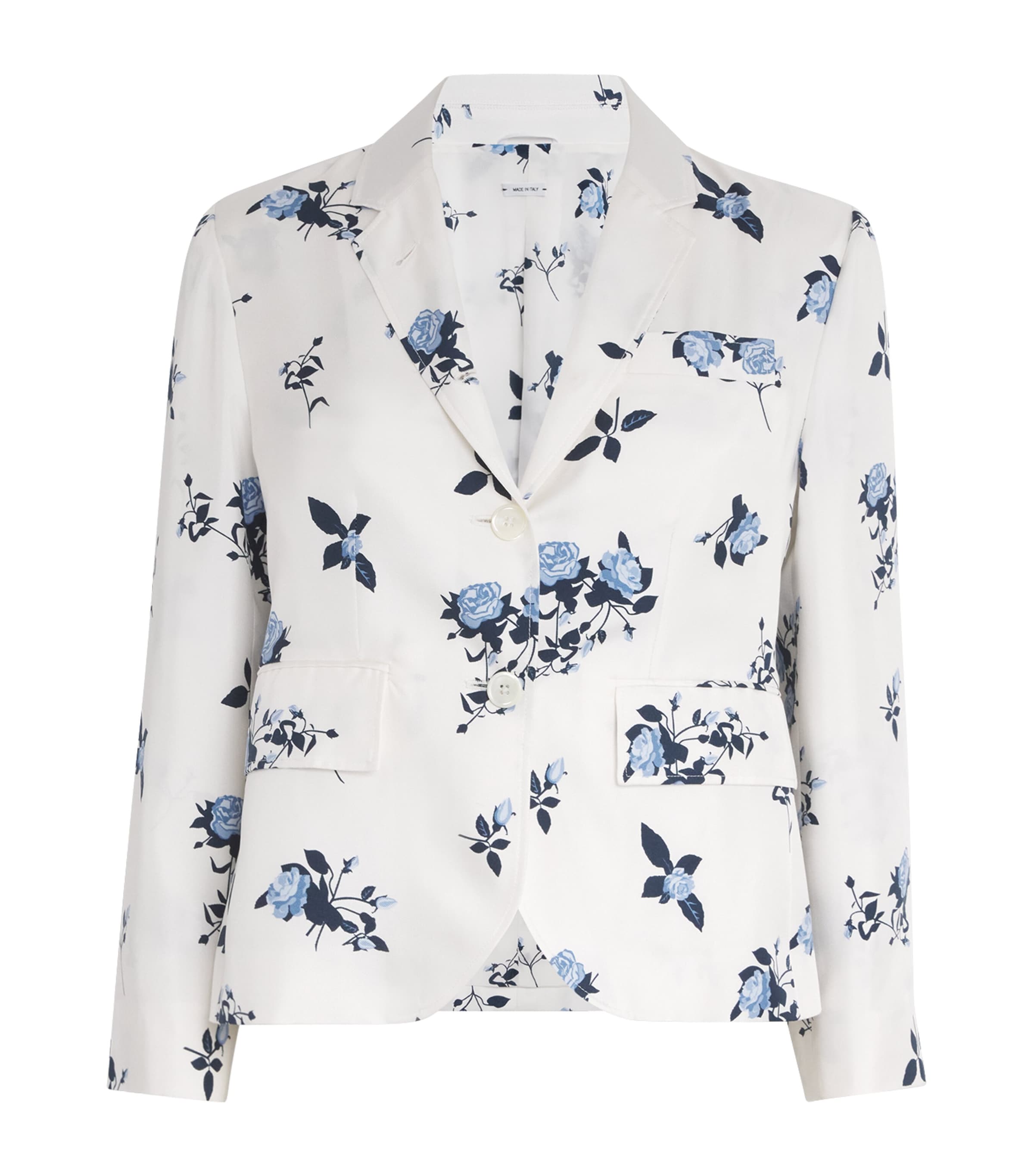 Thom Browne Floral-print Silk Blazer In White