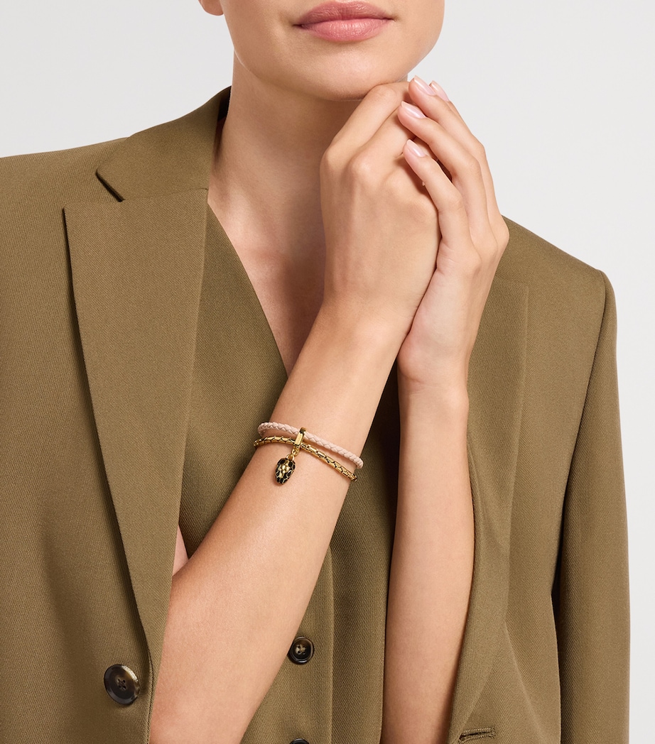 Leather Serpenti Forever Bracelet PINK Image 2