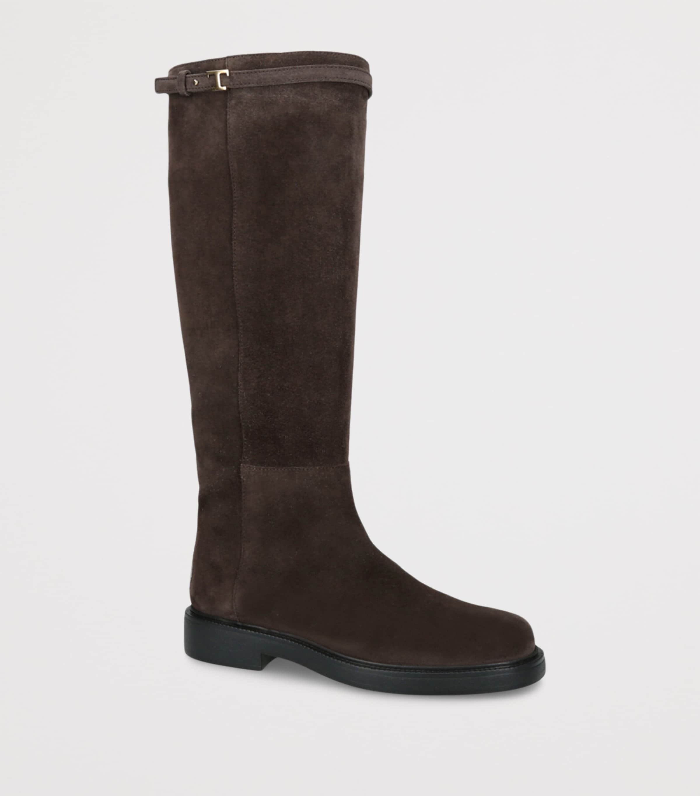 Suede Knee-High Boots BROWN Image 3