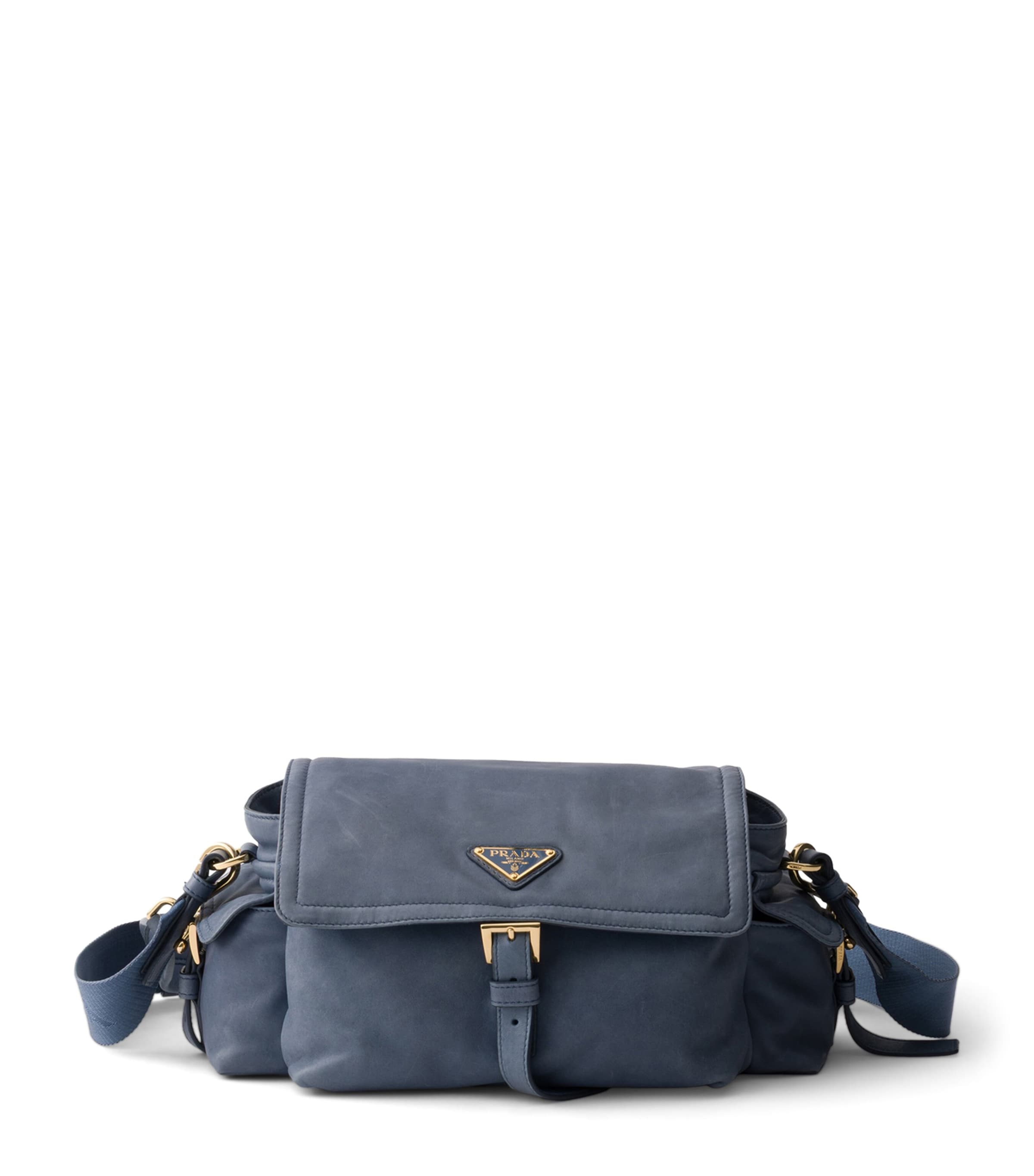 Prada Medium Lambskin Explore Shoulder Bag Blue Image 1