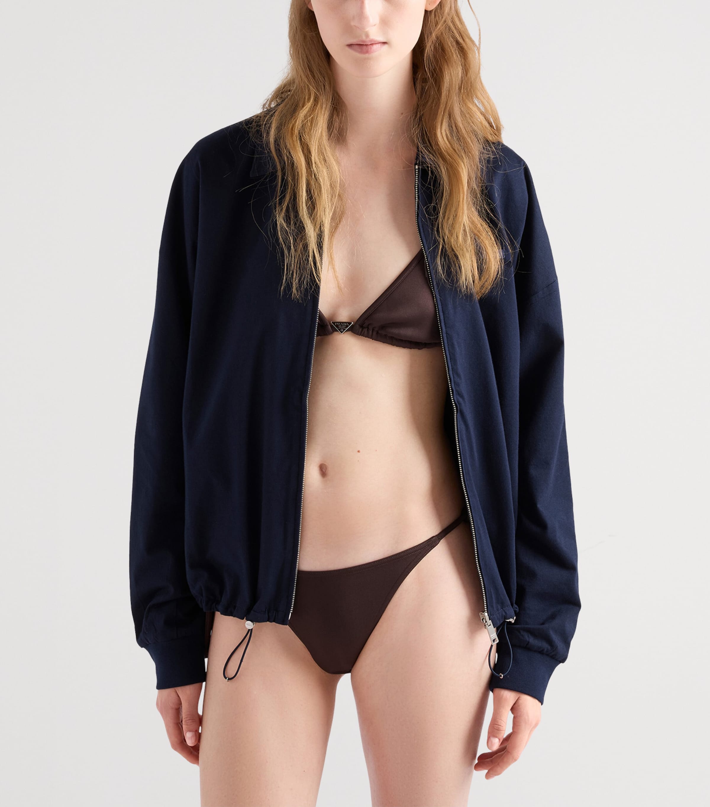 Prada Womens Triangle Bikini Bottoms Brown Image 2