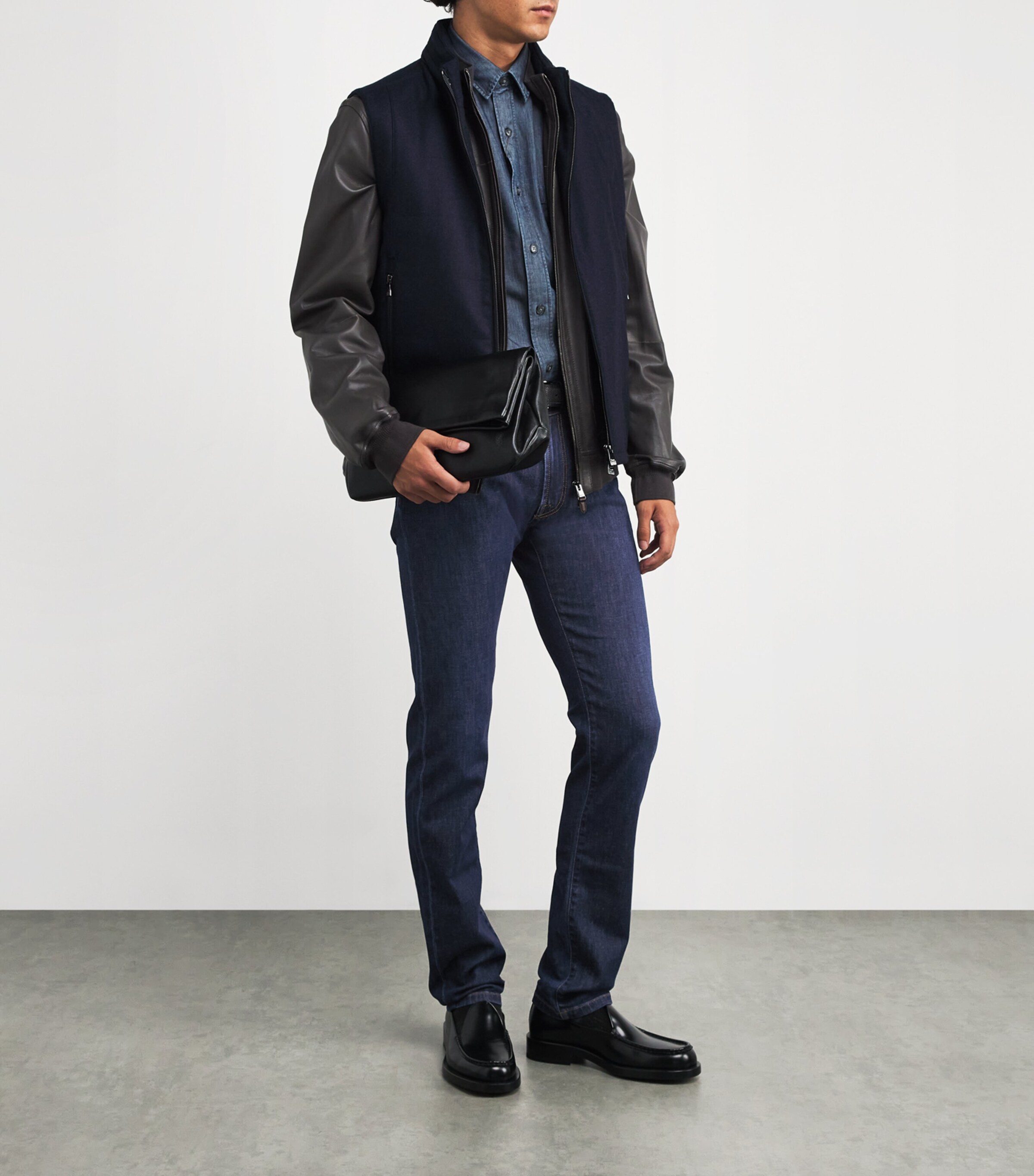 Corneliani Mens Straight-Fit Jeans Dark Blue Image 2
