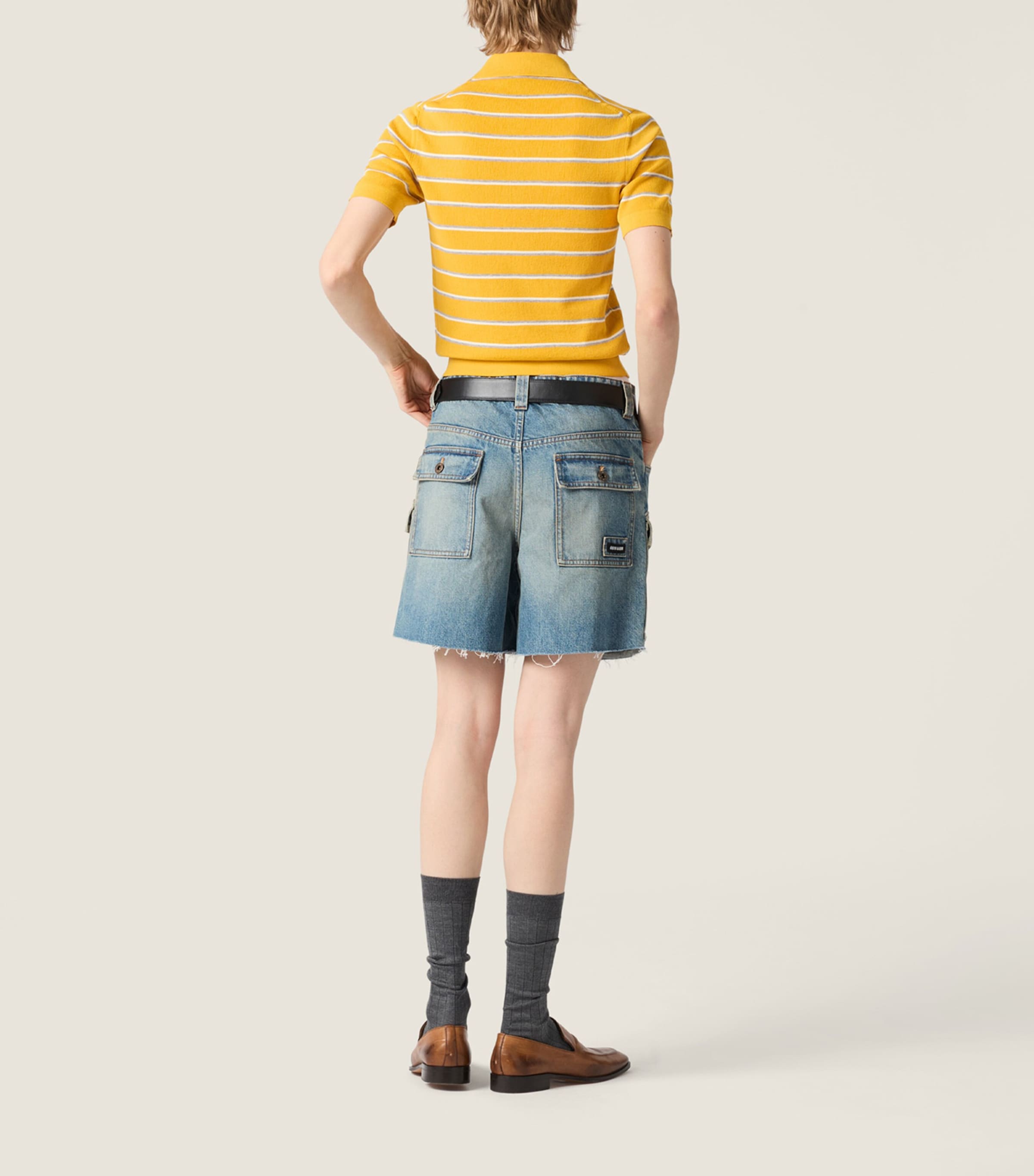 Miu Miu Womens Denim Bermuda Shorts Image 3