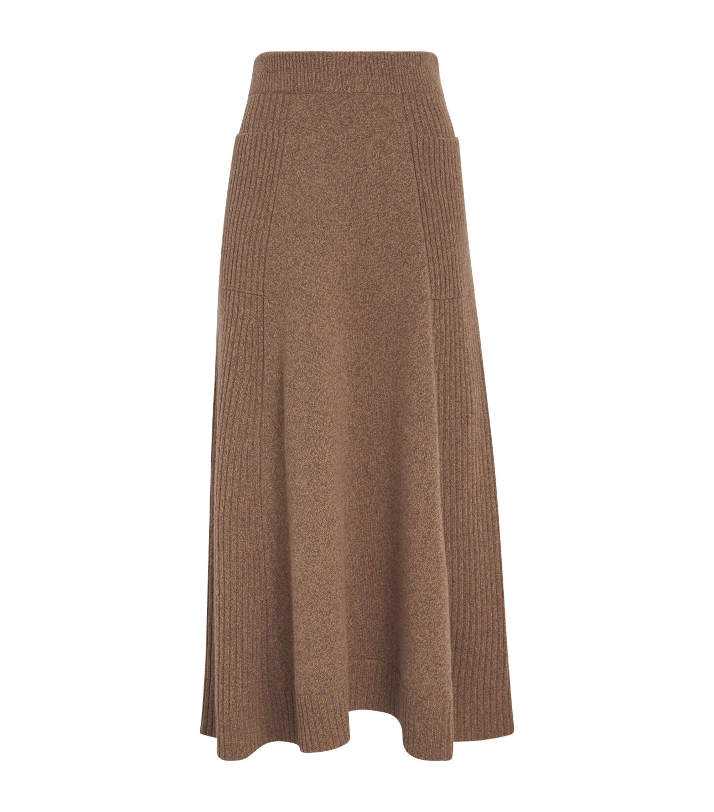 Me+em Merino Cashmere A-line Skirt In Brown