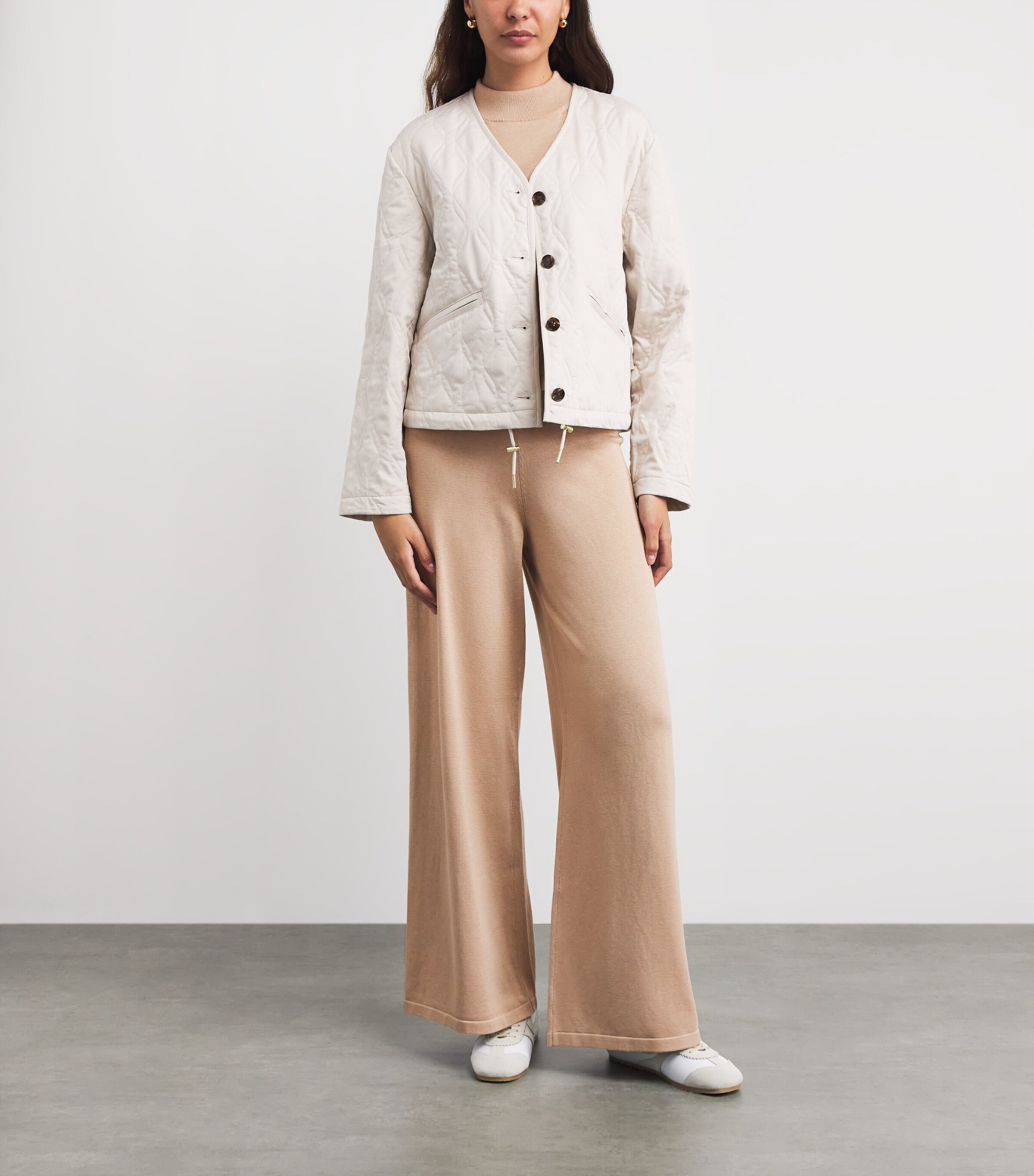Falke Womens Silk-Cotton Leggings Camel Image 2