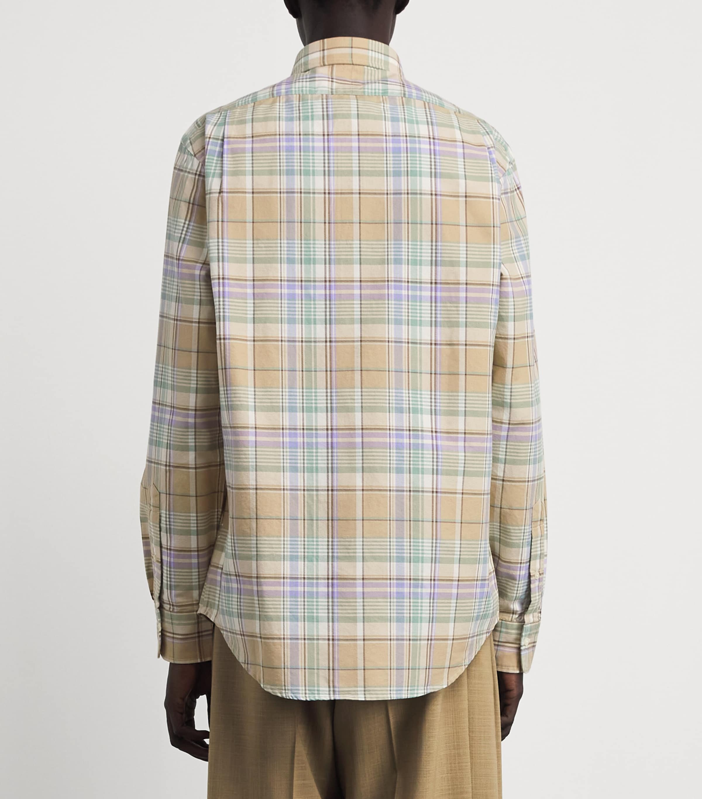 Polo Ralph Lauren Mens Cotton Check Polo Pony Shirt Khk Fd Mnt Mlt Image 5