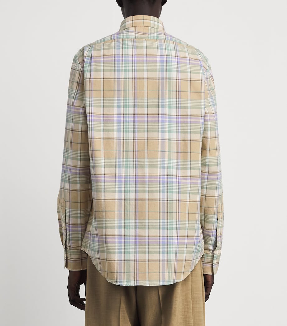 Polo Ralph Lauren Mens Cotton Check Polo Pony Shirt Khk Fd Mnt Mlt Image 5