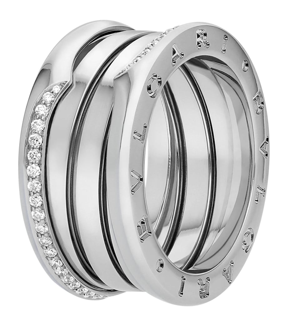 White Gold and Diamond B.zero1 Three-Band Ring WHITE GOLD Image 1