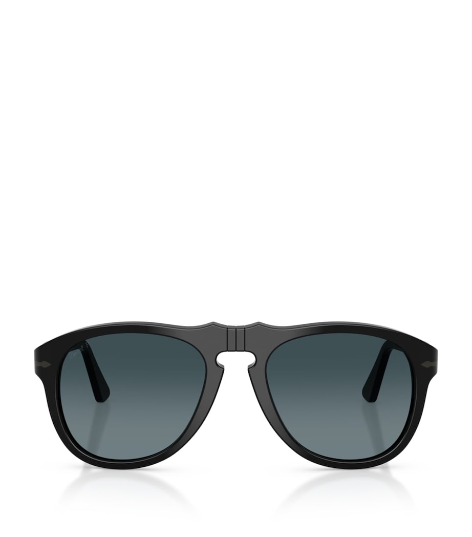 Persol PO0649NE Total Black Arrow Pilot Sunglasses Black Image 1