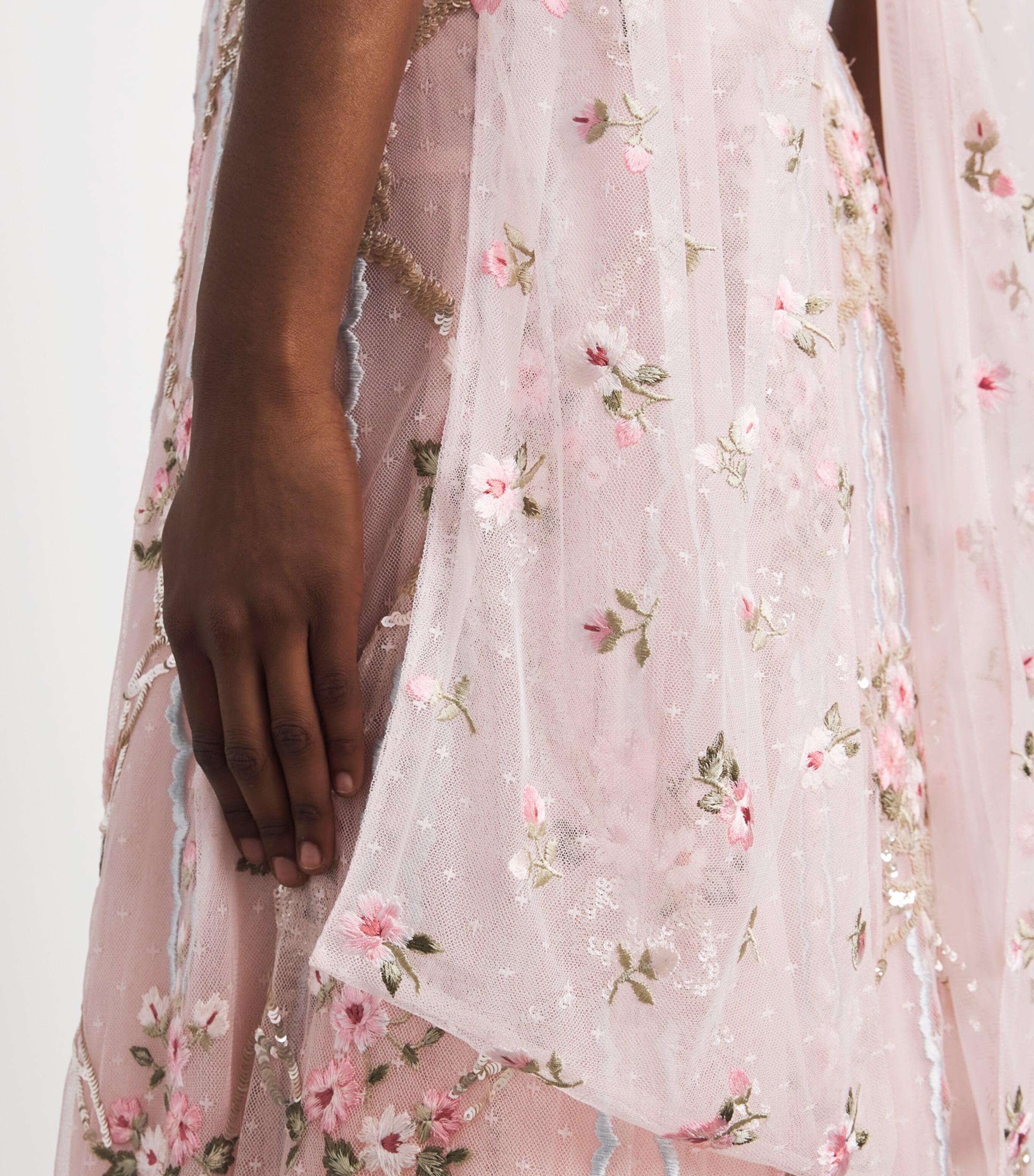 Needle & Thread Womens Lovers Lace Gown with Scarf Dusk Pink Image 5