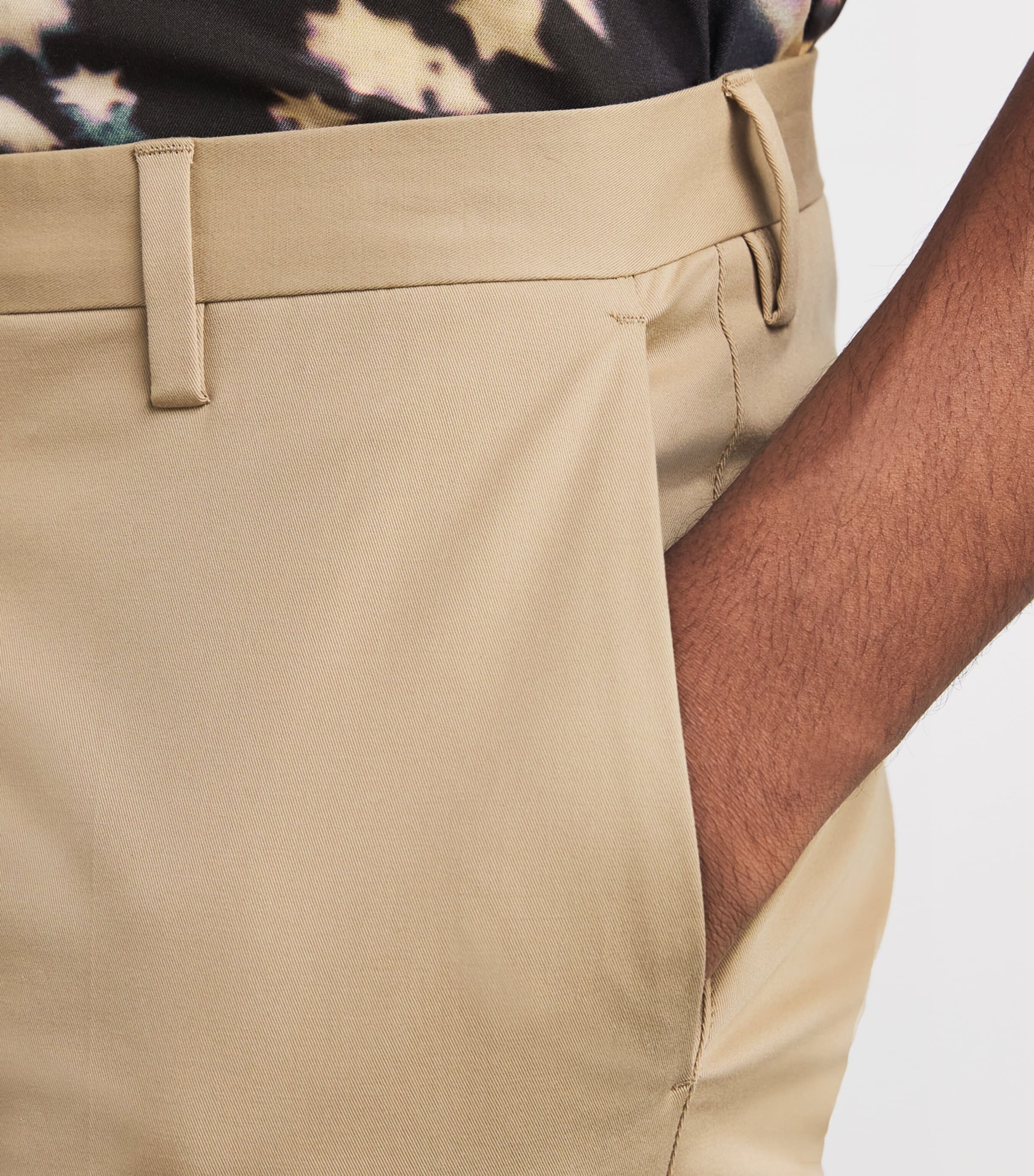 Paul Smith Mens Stretch-Cotton Chinos Beige Image 6