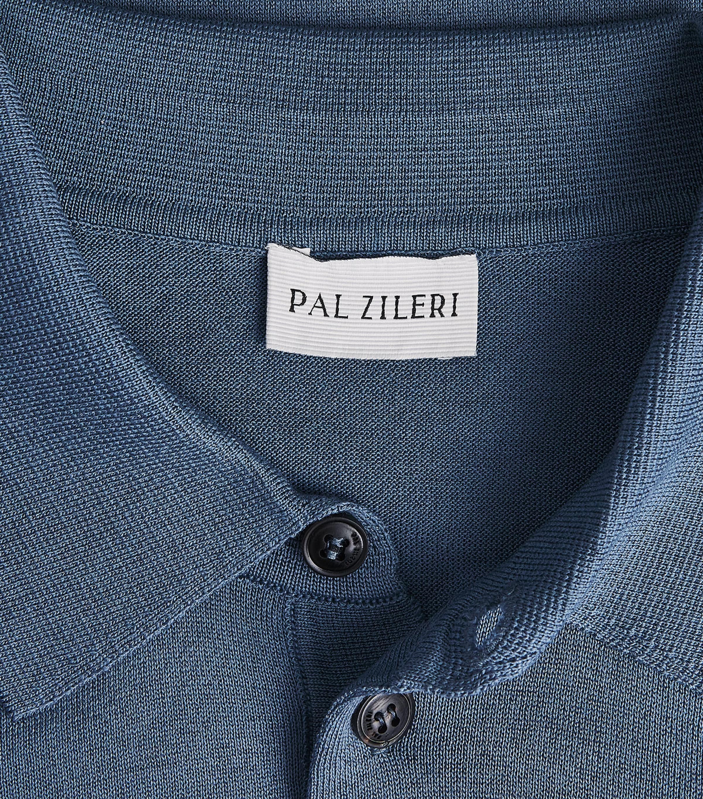 Silk-Cotton Polo Shirt 06 LIGHT BLUE Image 5