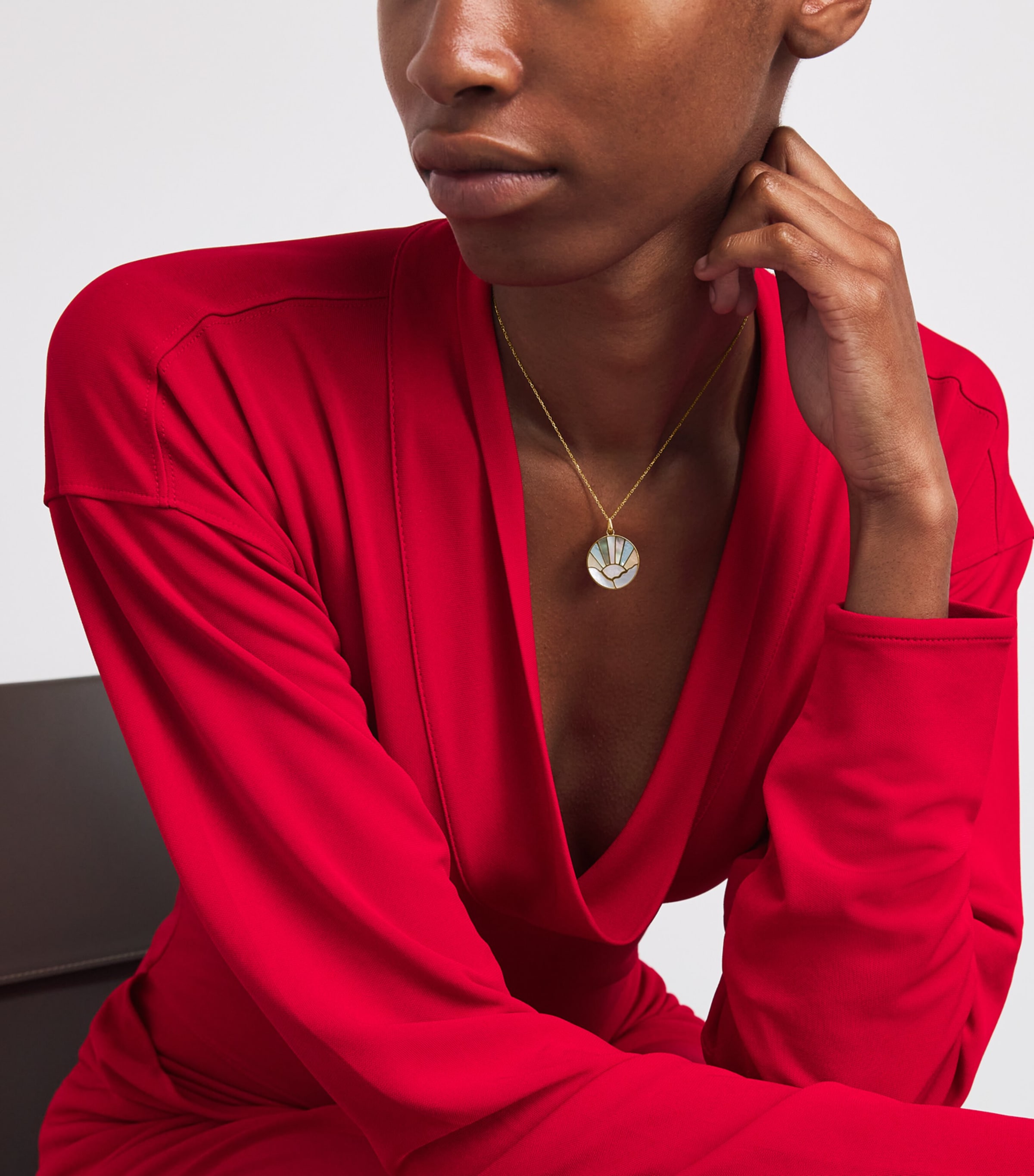 Yellow Gold, Diamond and Pearl Sunshine Necklace YELLOW GOLD Image 2