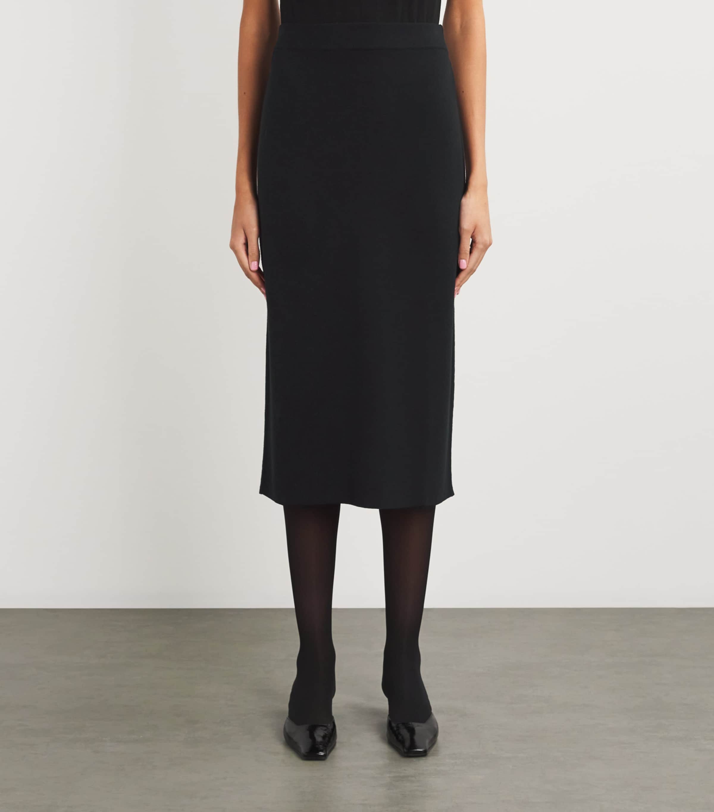 Weekend Max Mara Womens Knitted Midi Skirt Black Image 3