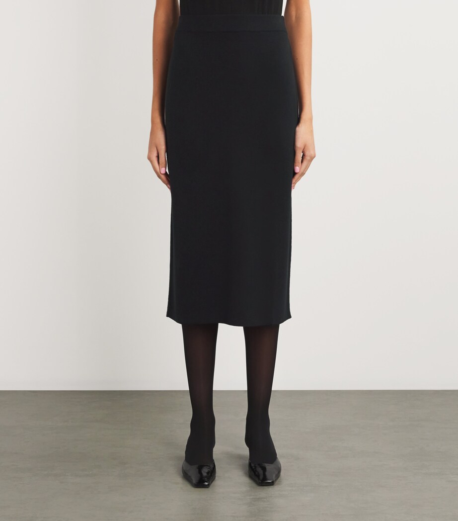 Weekend Max Mara Womens Knitted Midi Skirt Black Image 3