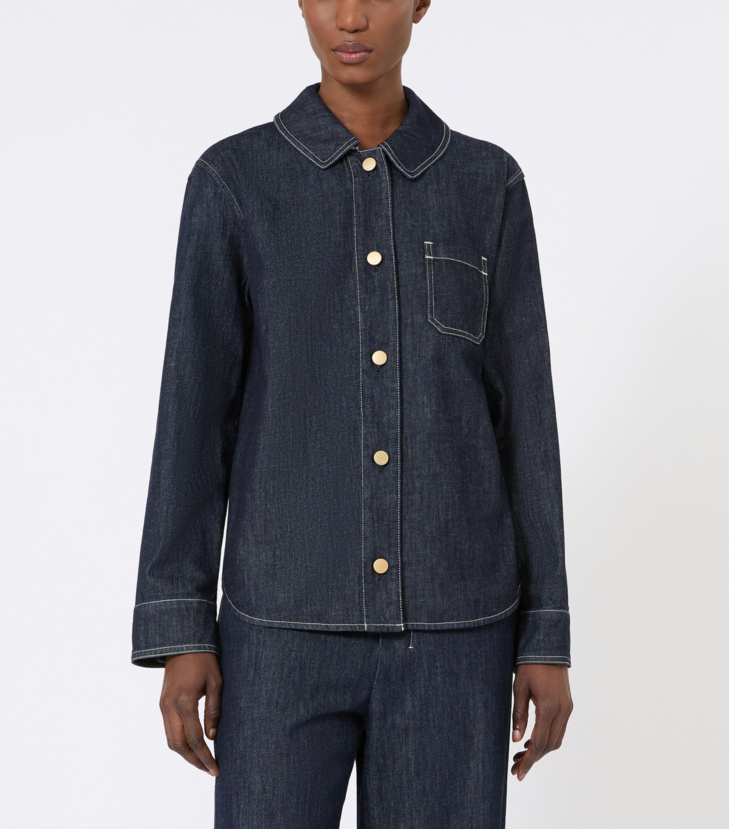 Max Mara Womens Denim Shirt Ultramarine Image 2