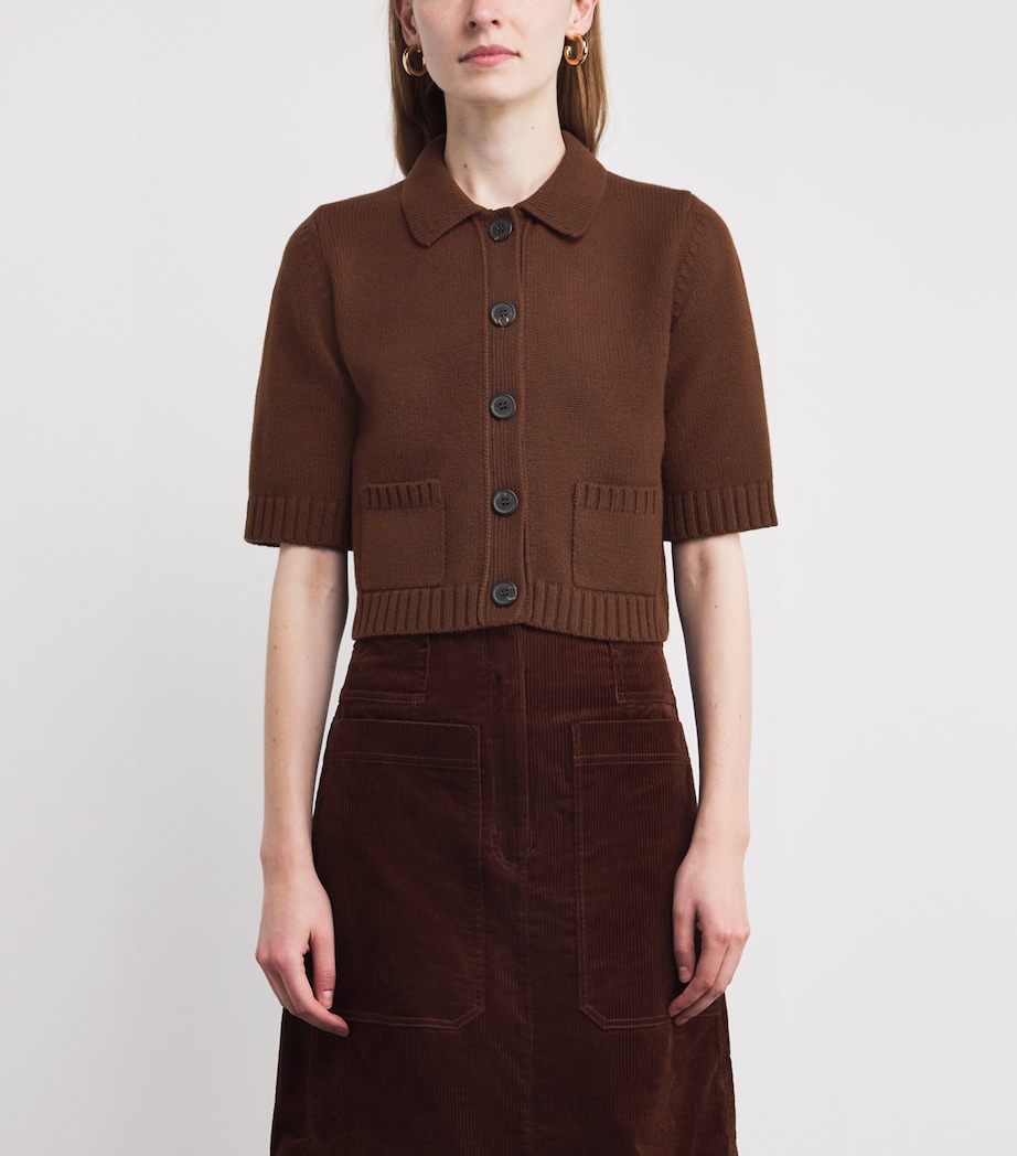 Wool-Cashmere Cropped Jacket CHESTNUT BROWN Image 3