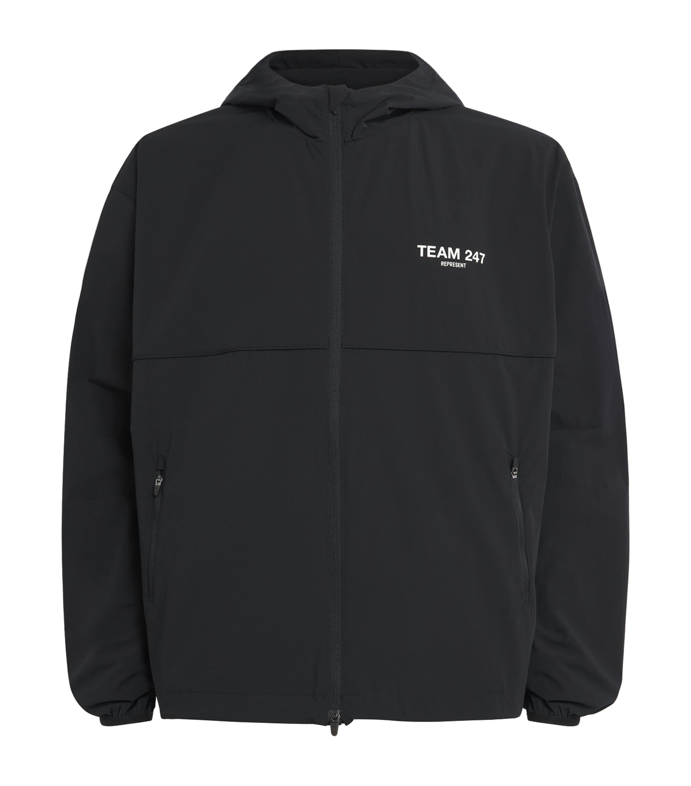 Represent 247 Mens Hooded Team 247 Track Jacket Jet Black Image 1