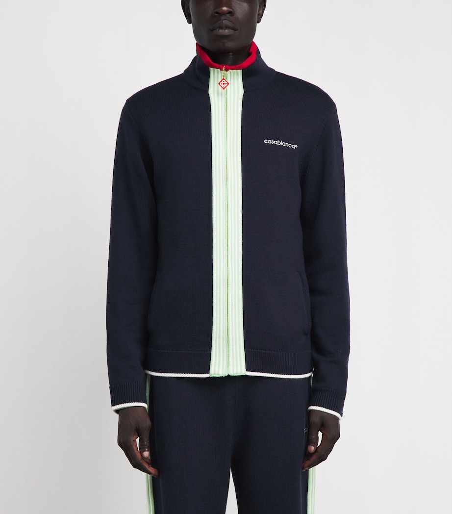 Casablanca Mens Merino Track Jacket Navy Image 4