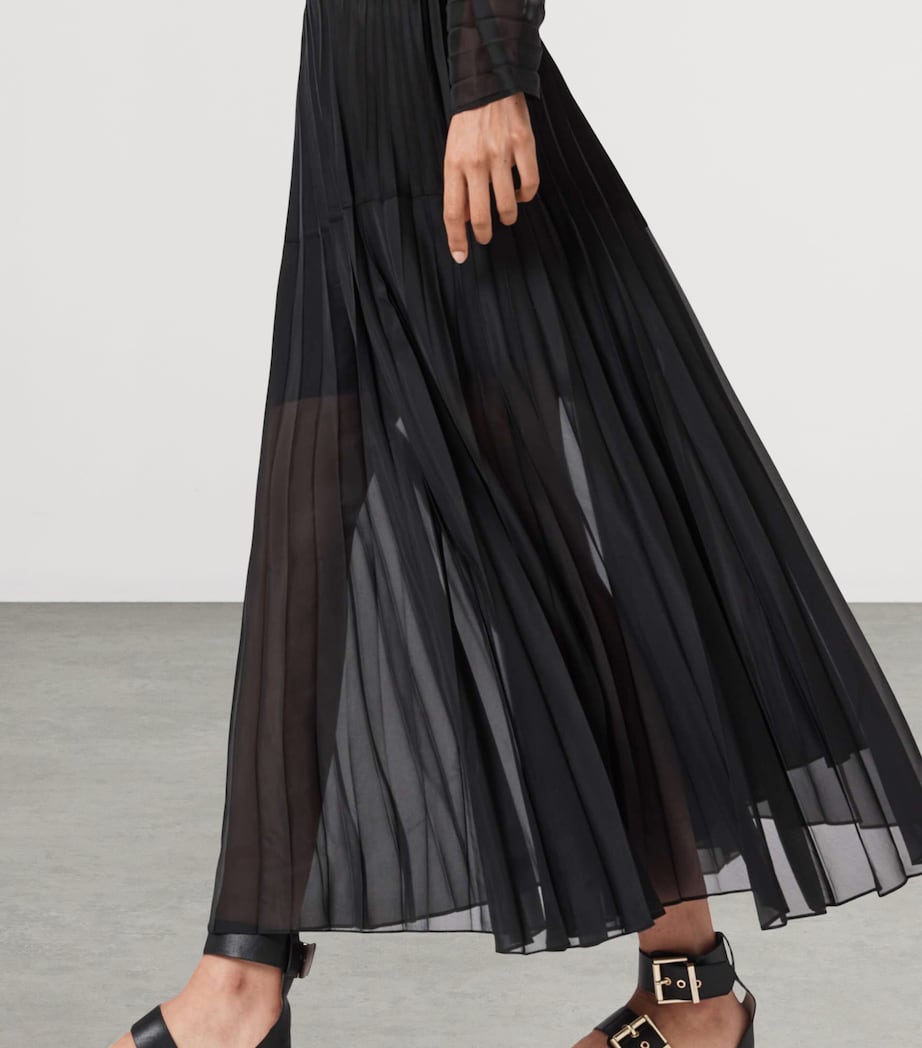 Pleated Micaela Maxi Skirt BLACK Image 7