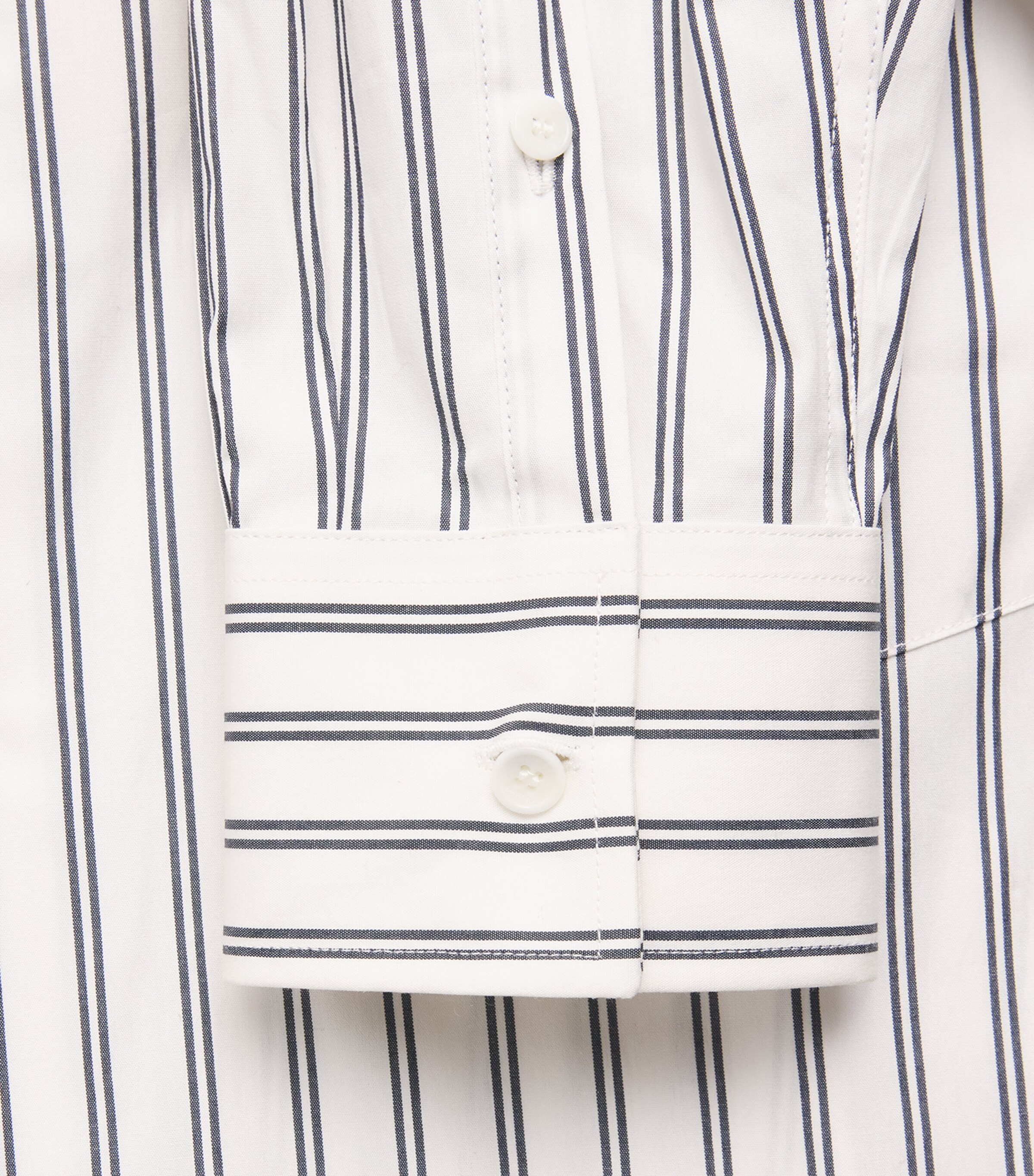 Sandro Paris Mens Cotton Stripe Shirt White / Navy Image 6