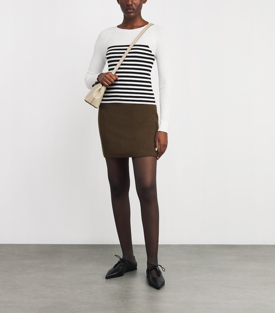 Rib-Knit Stripe Sweater WHITE Image 2