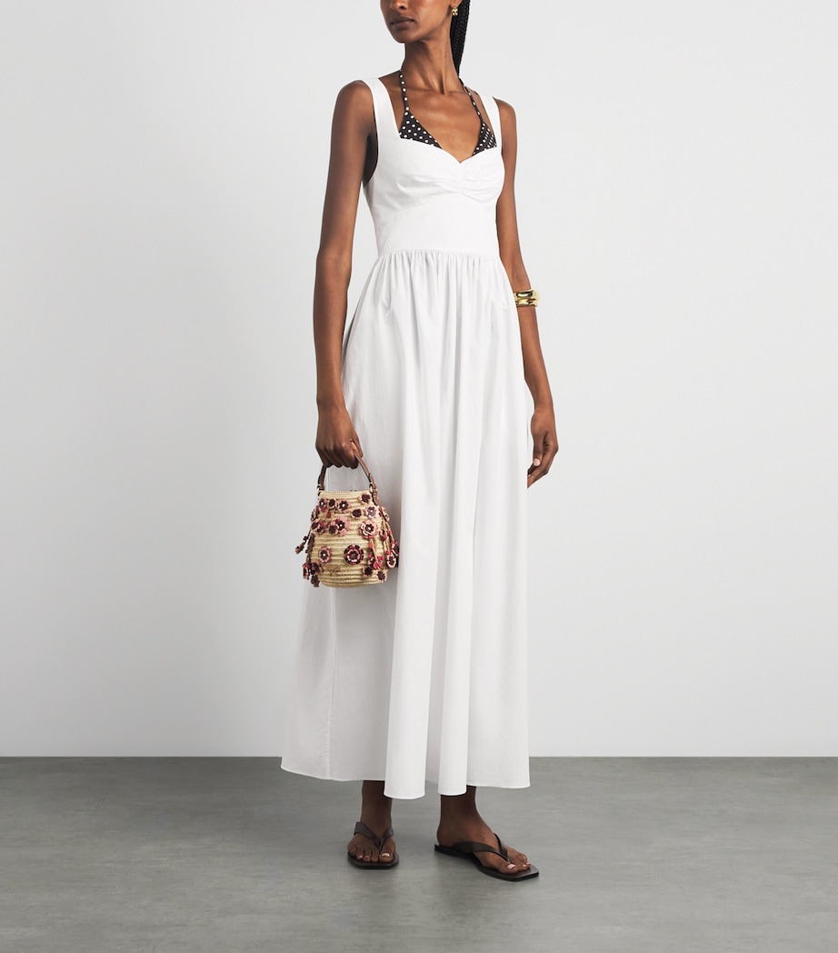 Matteau Womens Organic Cotton Gathered Midi Dress White Whi Image 2