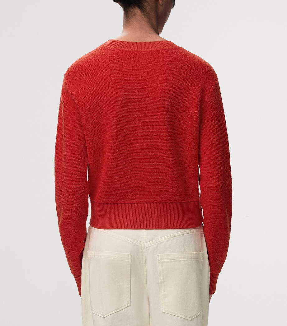 LOEWE Womens Wool-Blend Embroidered Sweater Red Image 4