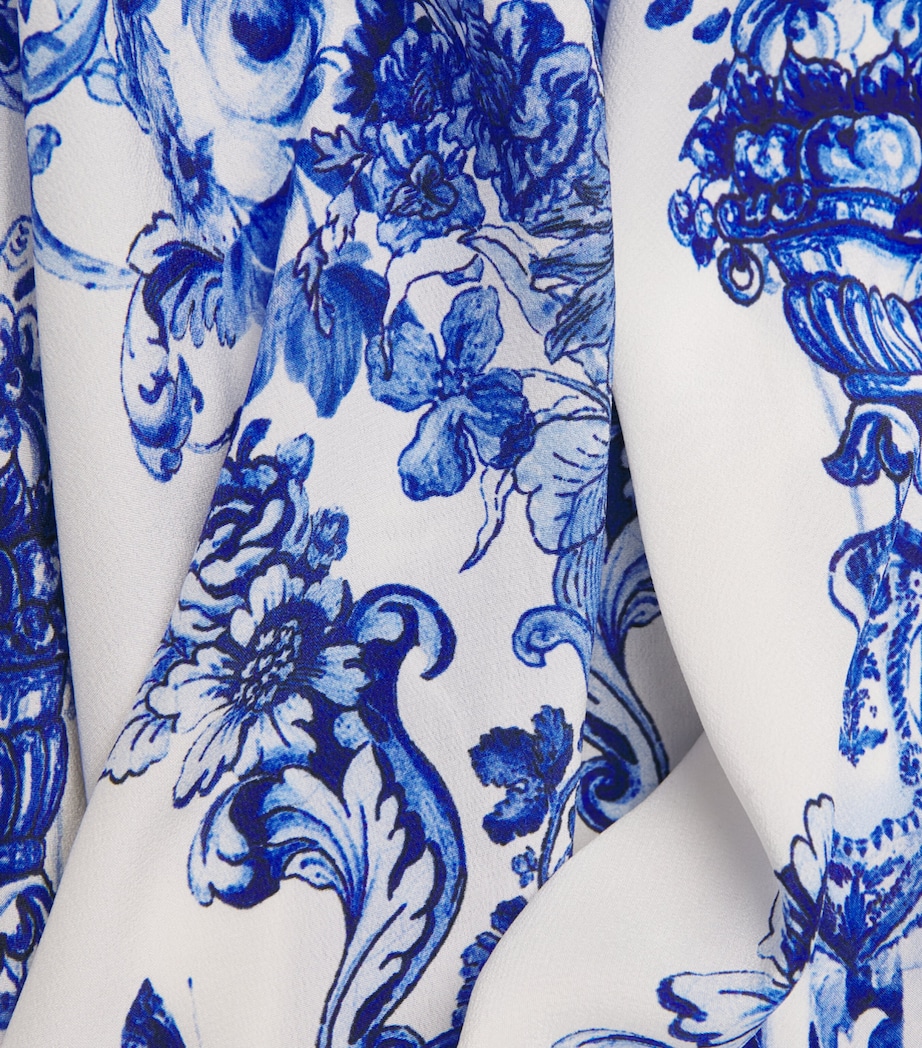 Camilla Womens Silk Printed Midi Dress Ceramic Panoramic Image 6