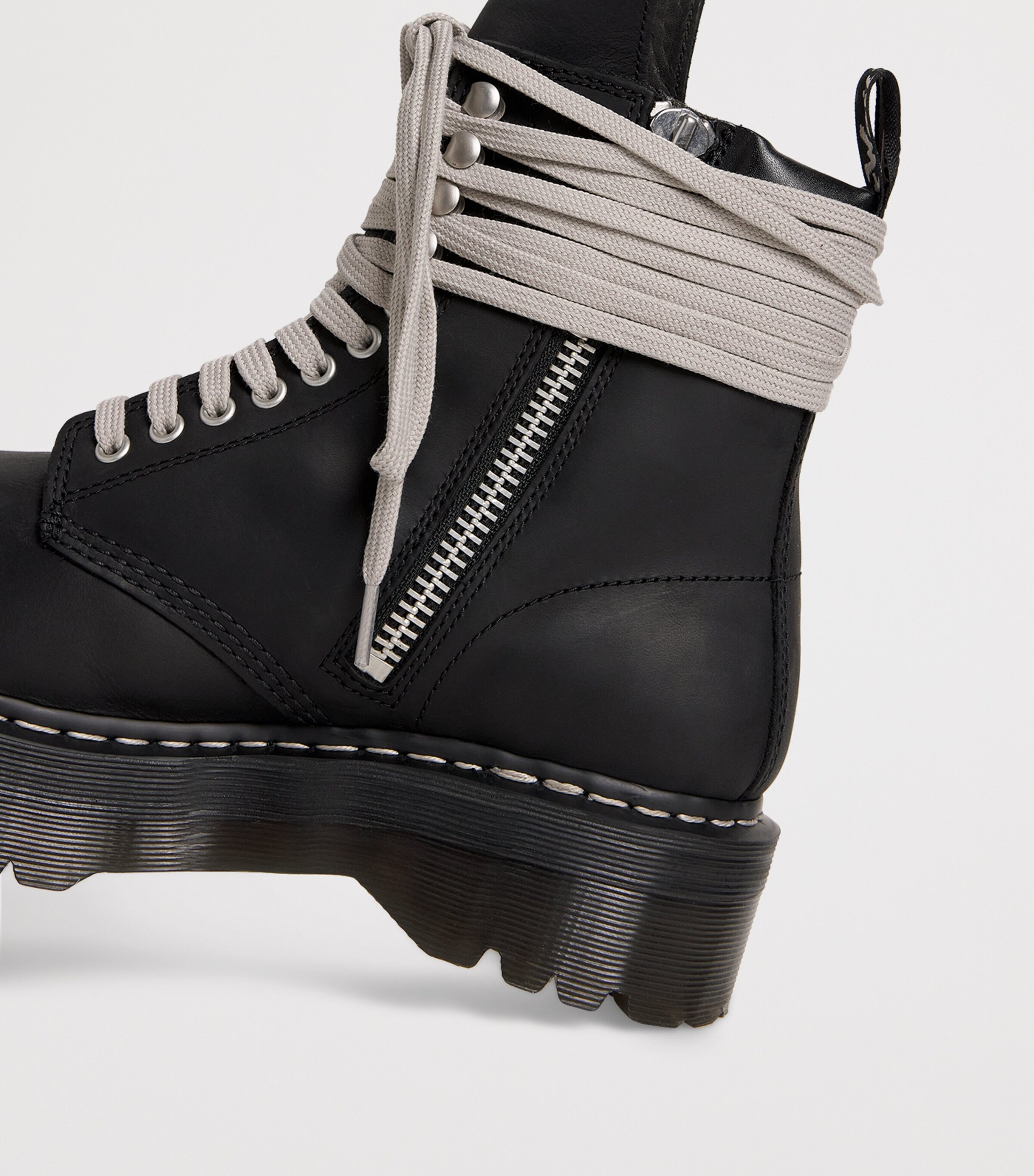Rick Owens Black Rick Owens x Dr. Martens Leather Steel Toe Boots