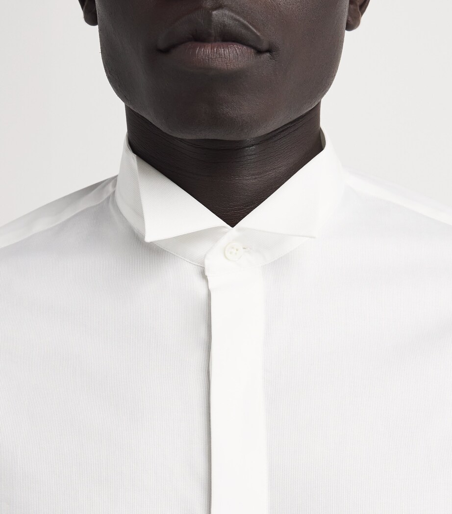 Cotton Hidden Button Shirt WHITE80 Image 10