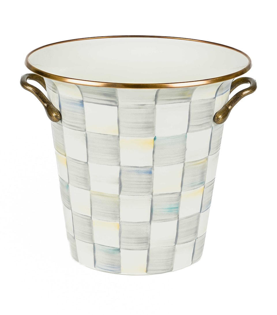 MacKenzie-Childs Sterling Check Wine Cooler Grey