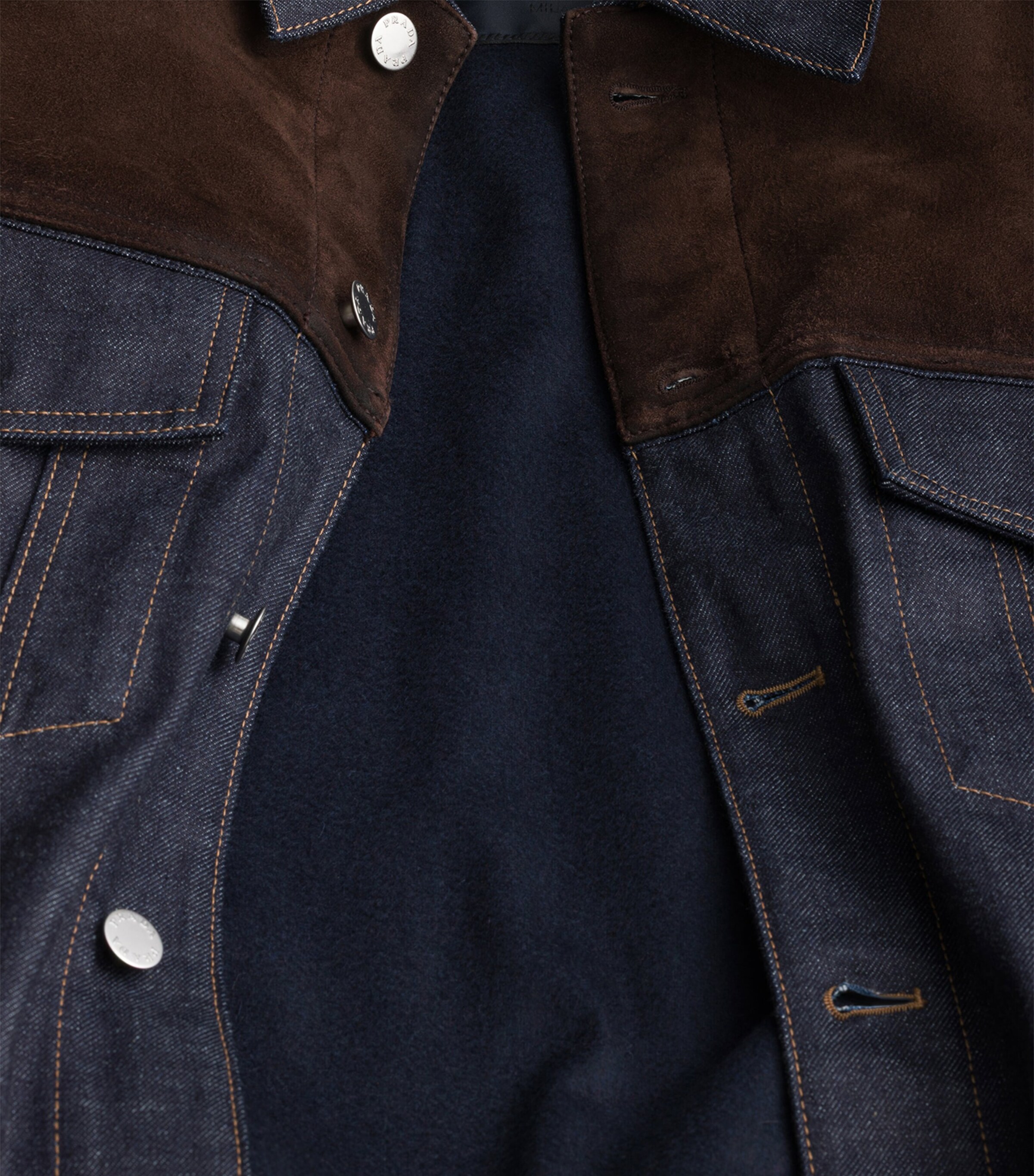 Prada Mens Denim-Suede Shirt Jacket Image 6