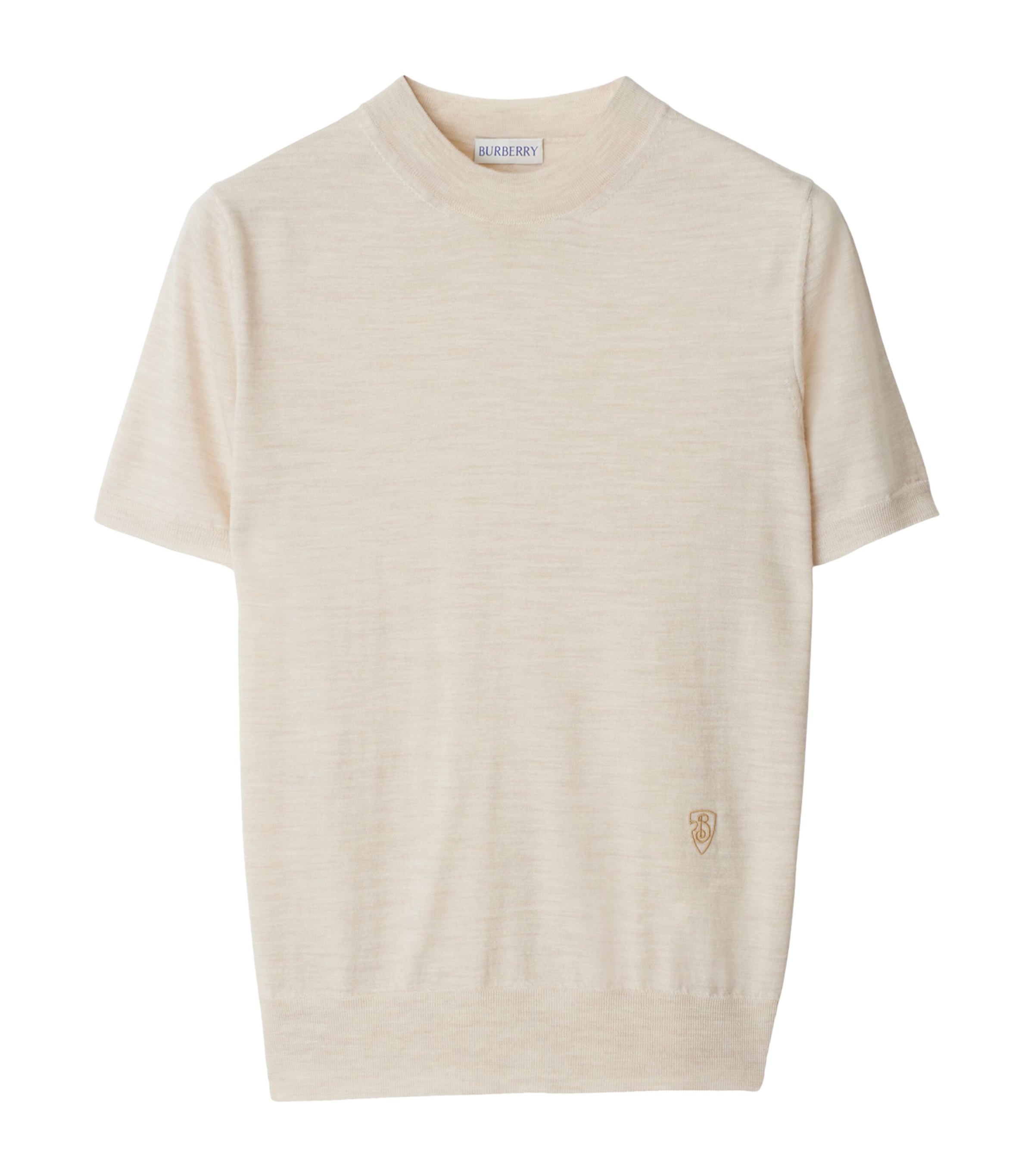 Burberry Wool B Shield T-shirt In Sand